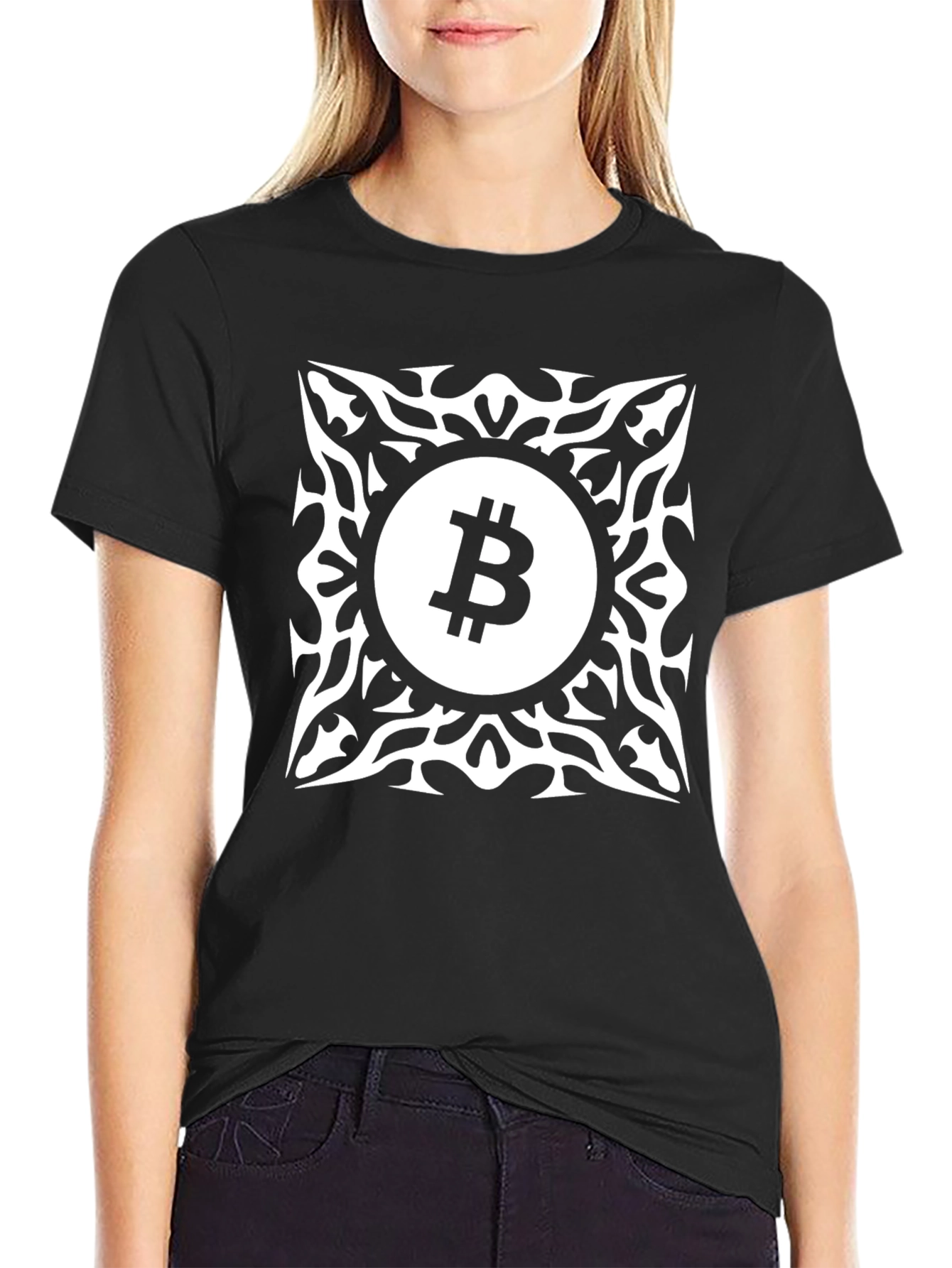 Bitcoin Tribal Graphic Tee - Crypto Fashion