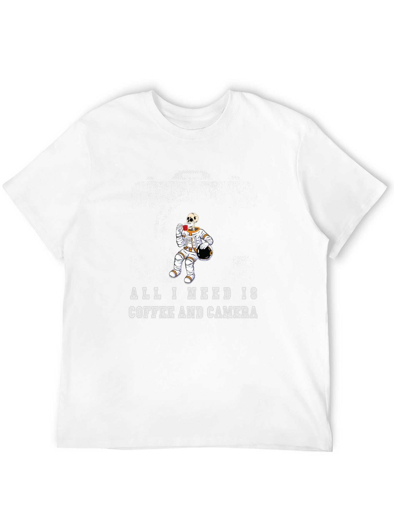 Coffee & Camera Skeleton Astronaut Graphic Tee