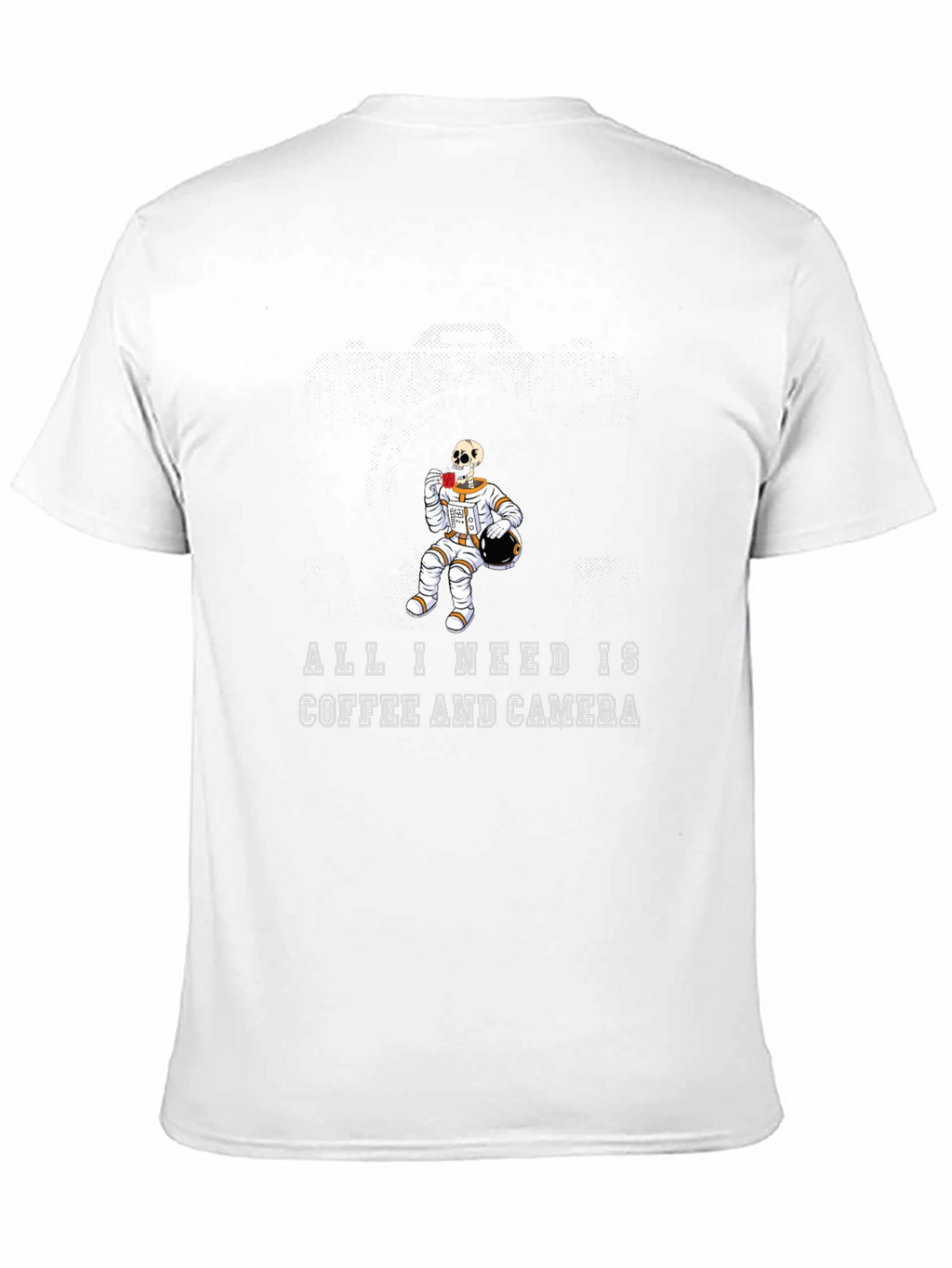 Coffee & Camera Skeleton Astronaut Graphic Tee