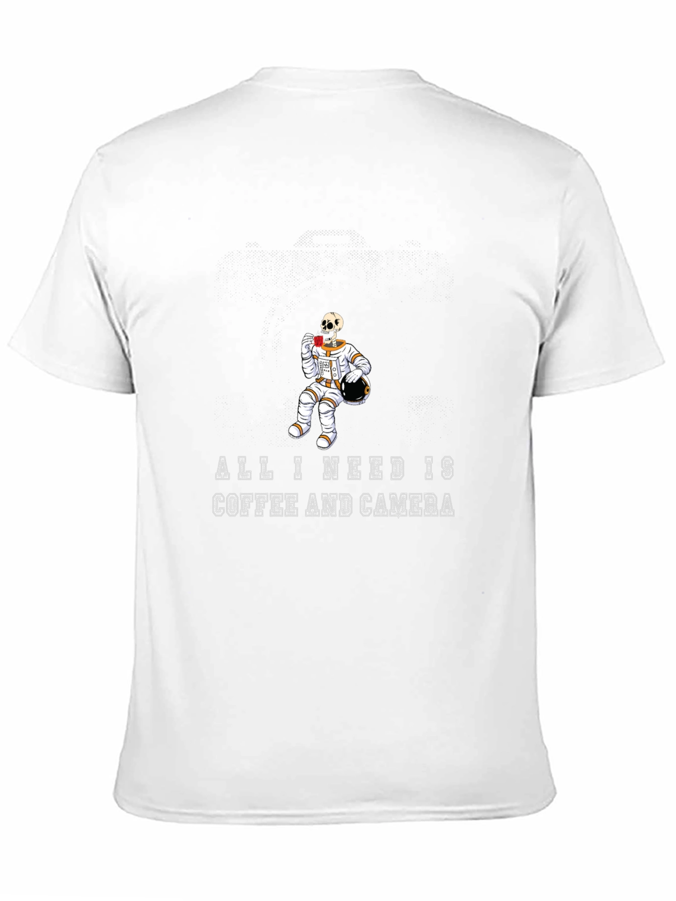 Coffee & Camera Skeleton Astronaut Graphic Tee