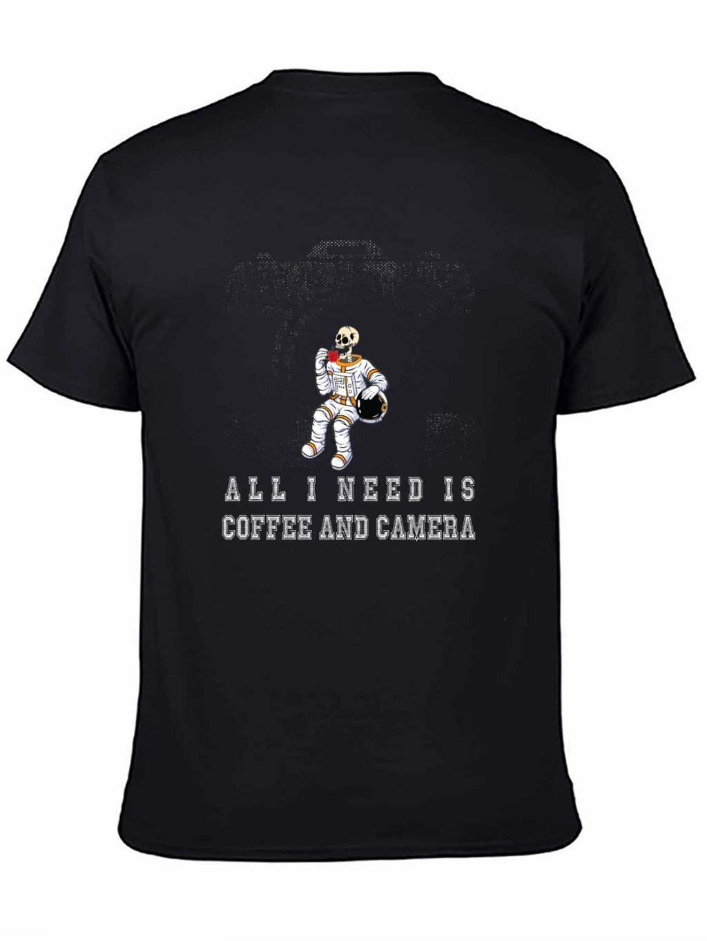 Coffee & Camera Skeleton Astronaut Graphic Tee