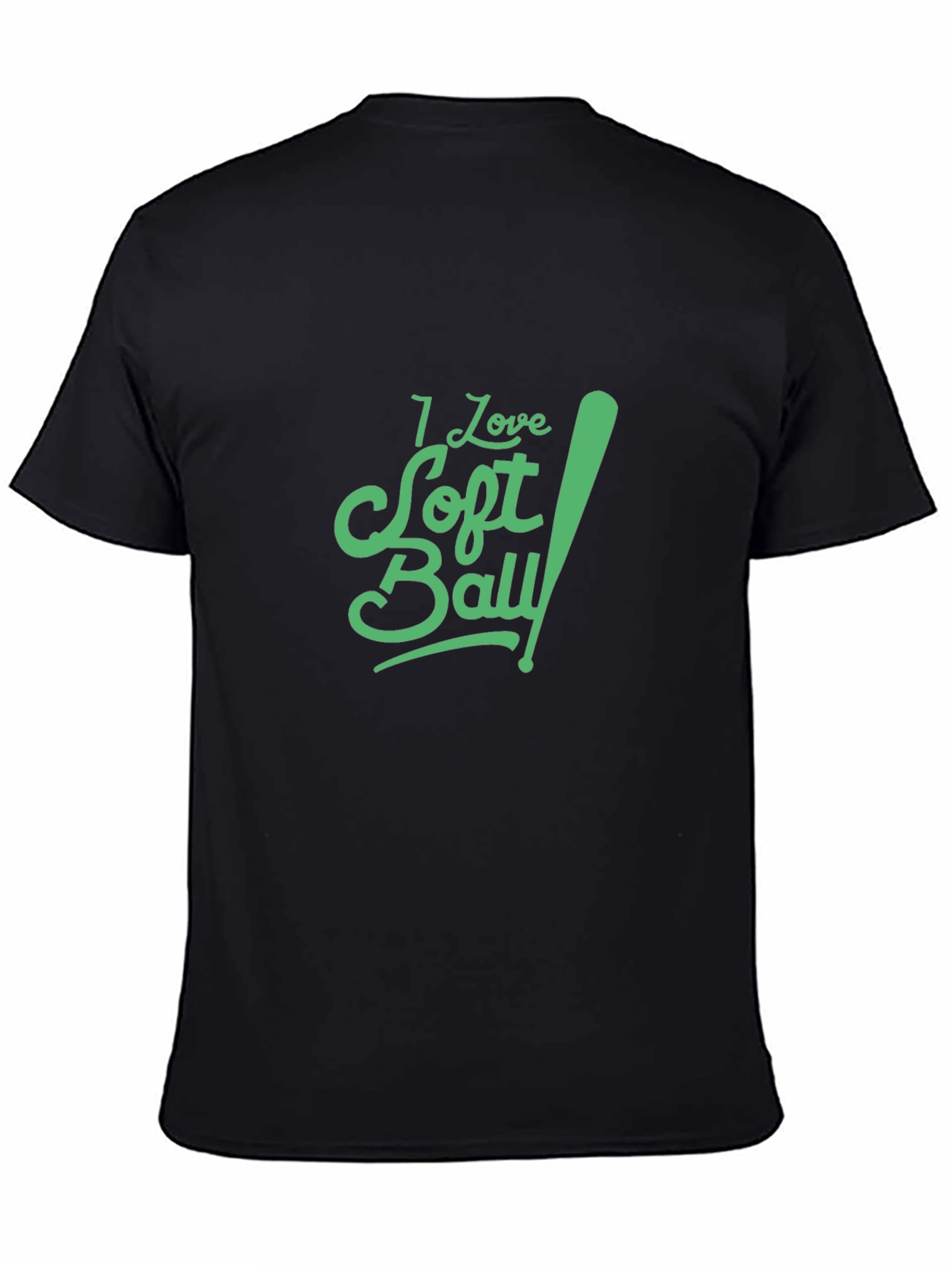 I Love Softball Graphic Tee - Black Cotton T-Shirt