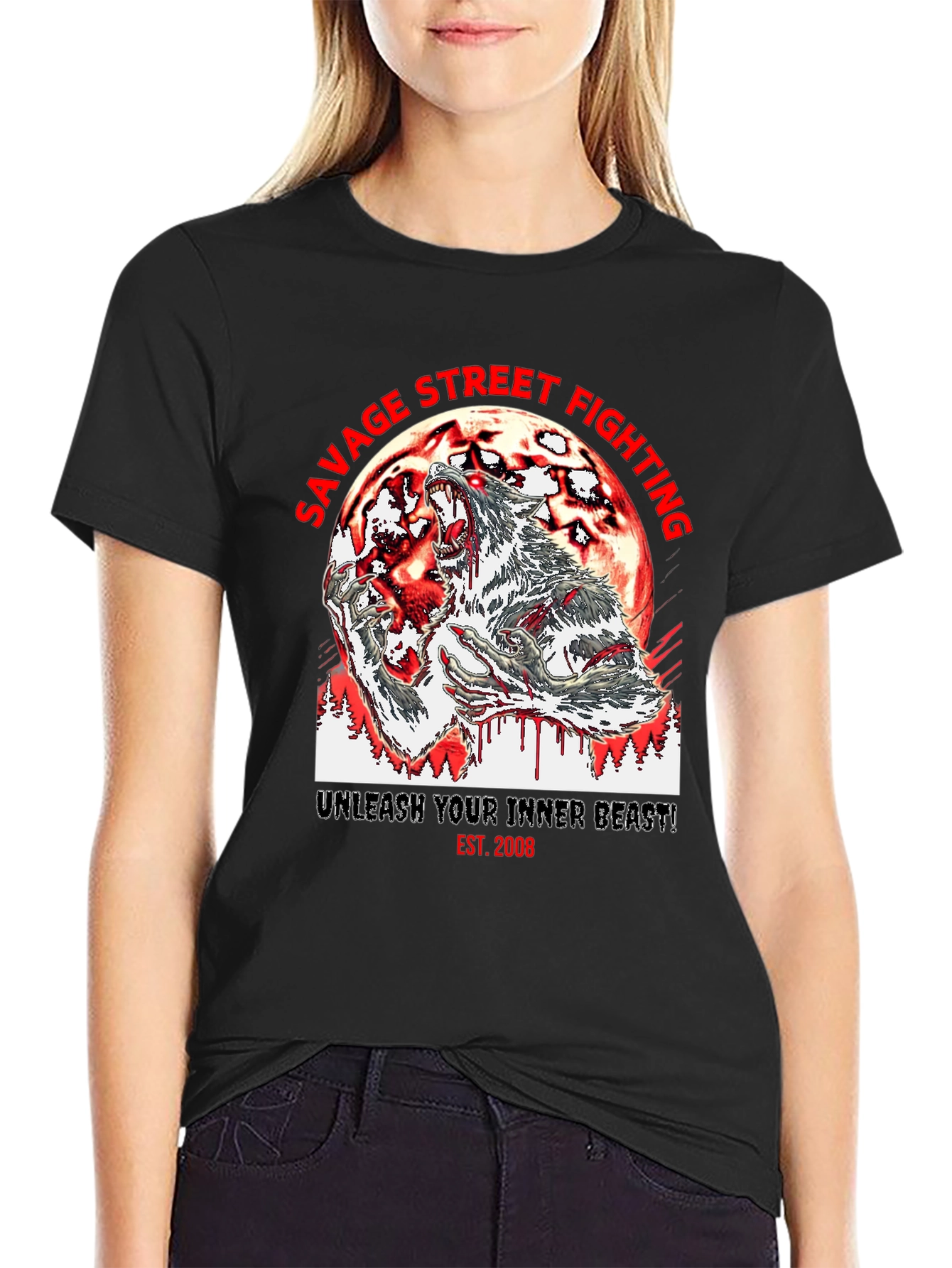 Savage Street Fighting Graphic T-Shirt