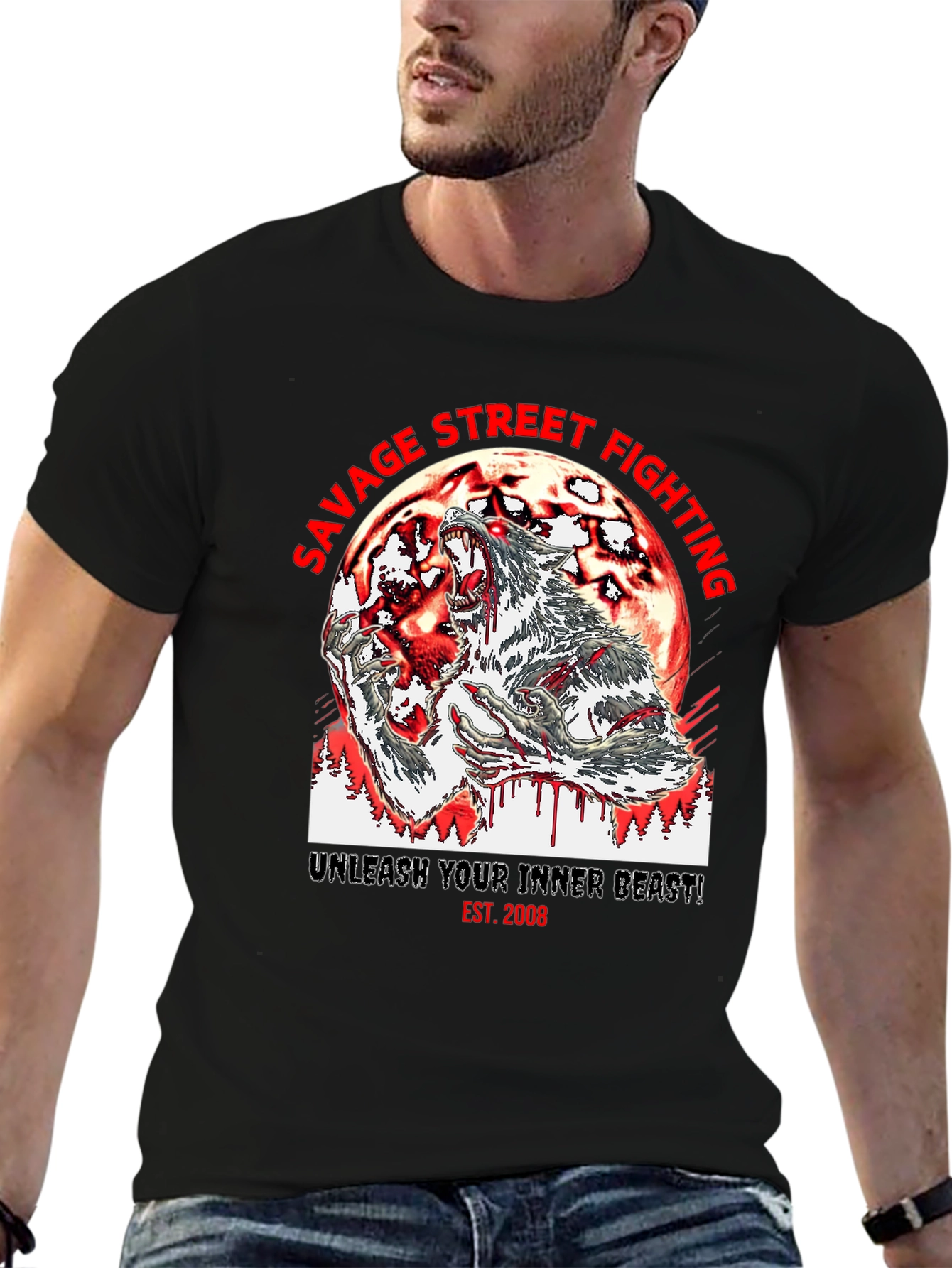 Savage Street Fighting Graphic T-Shirt