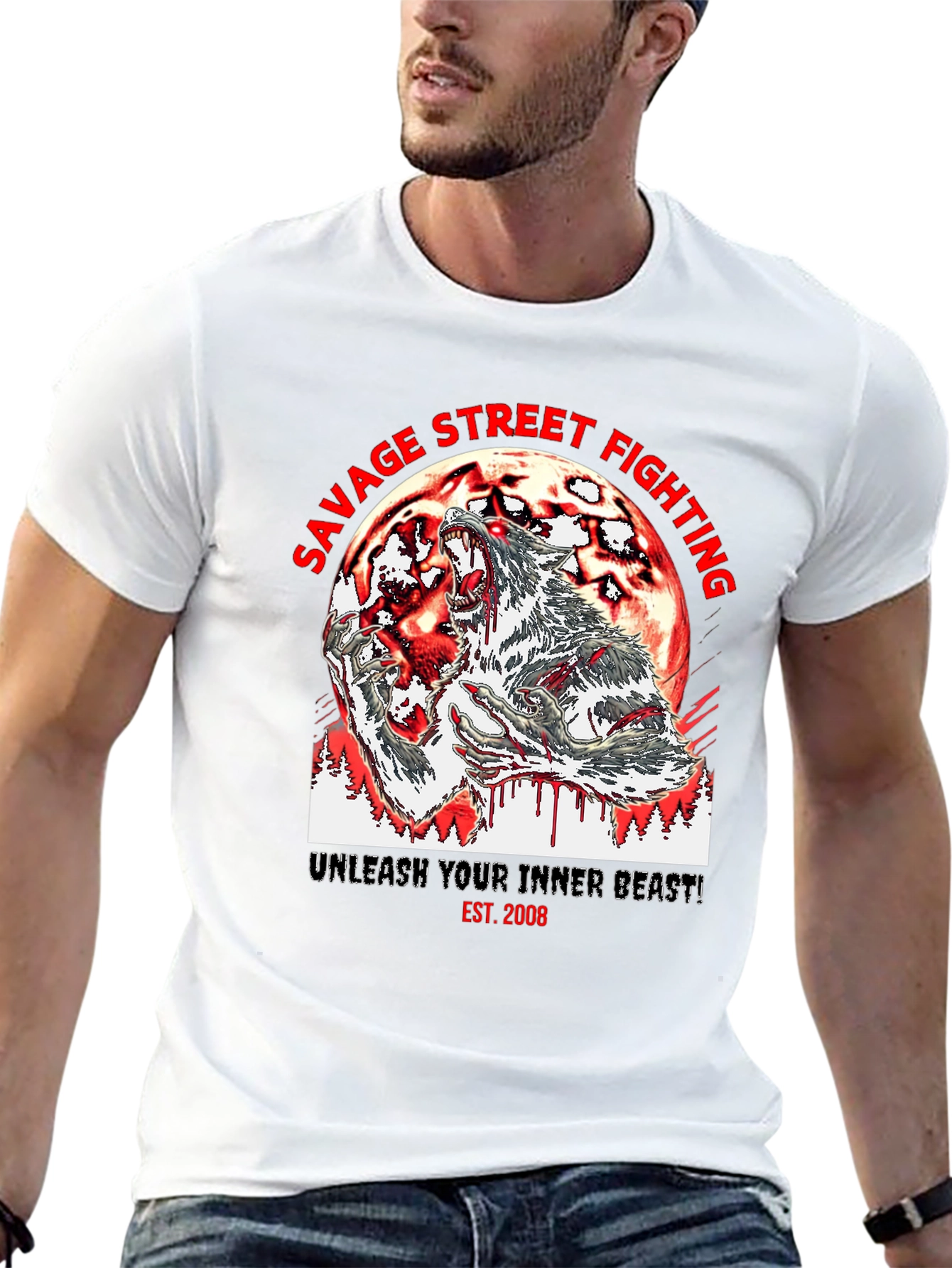 Savage Street Fighting Graphic T-Shirt