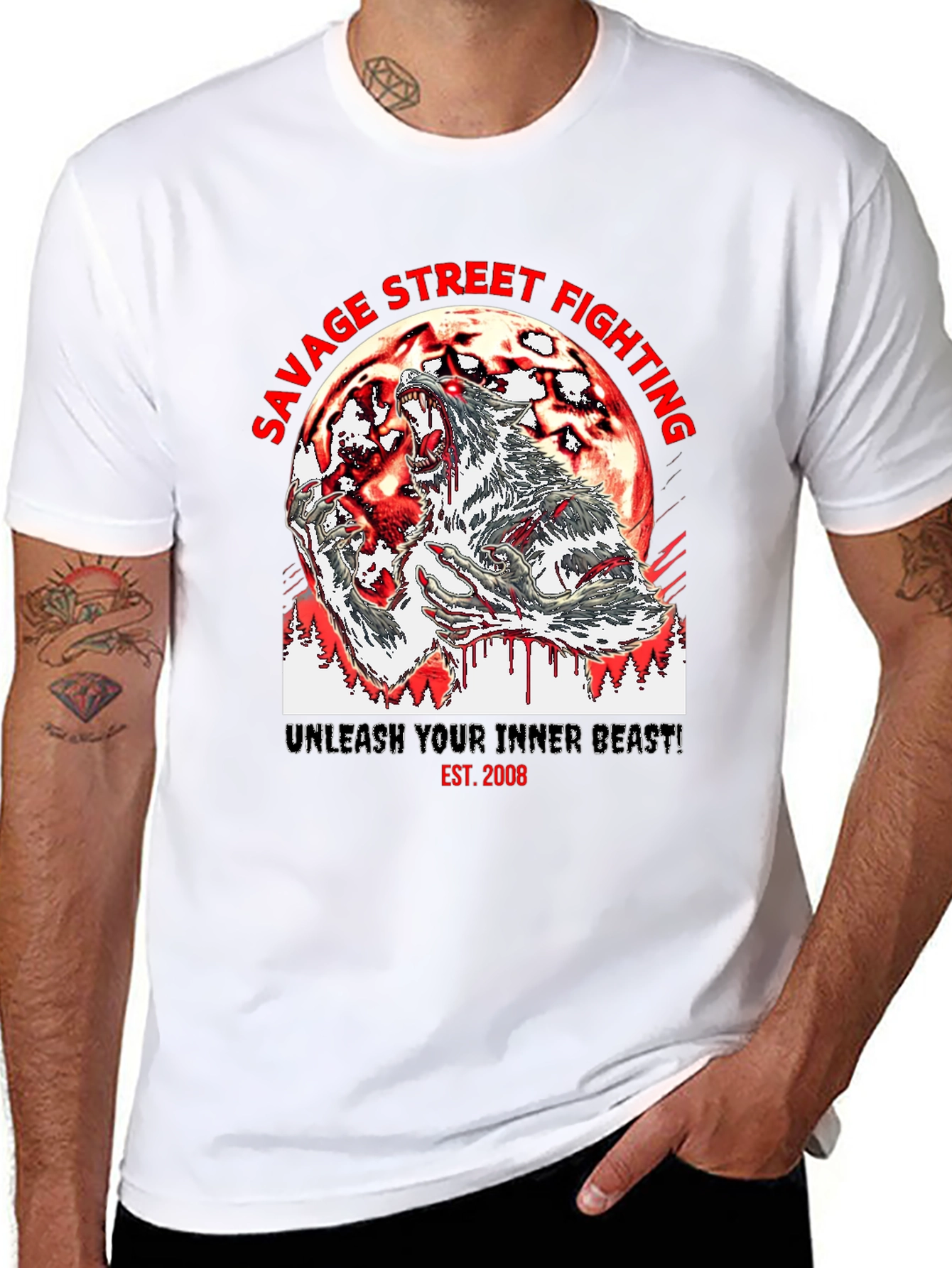 Savage Street Fighting Graphic T-Shirt