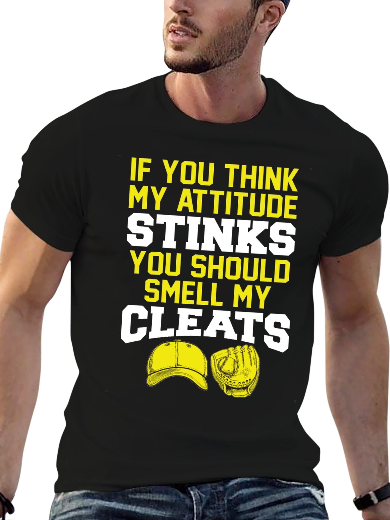 Attitude Stinks Smell Cleats Graphic T-Shirt