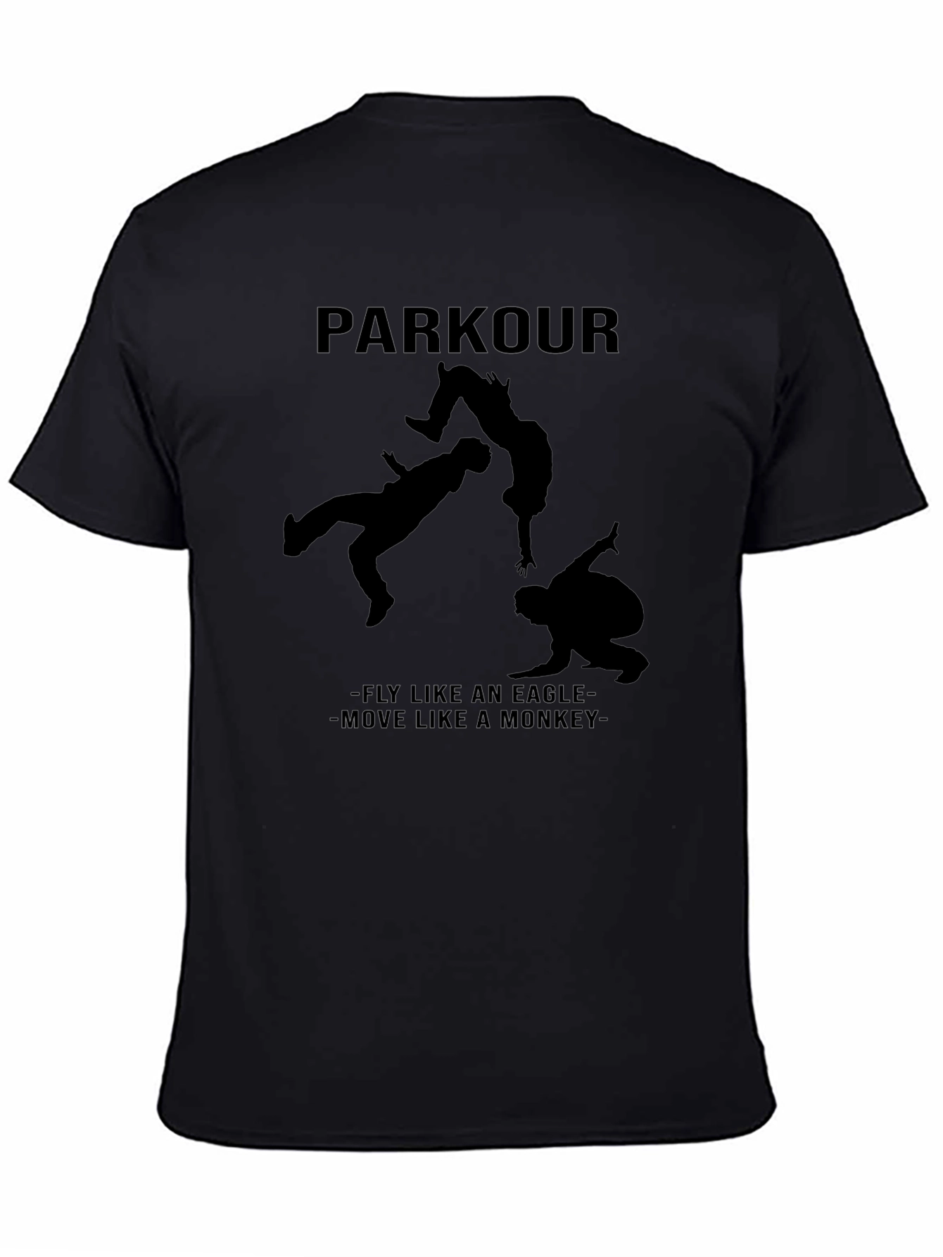 Parkour Silhouette Graphic Black T-Shirt