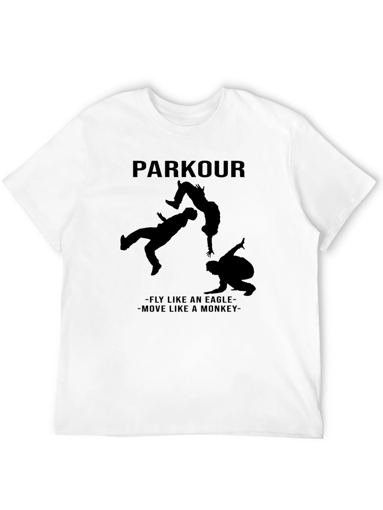 Parkour Silhouette Graphic Black T-Shirt