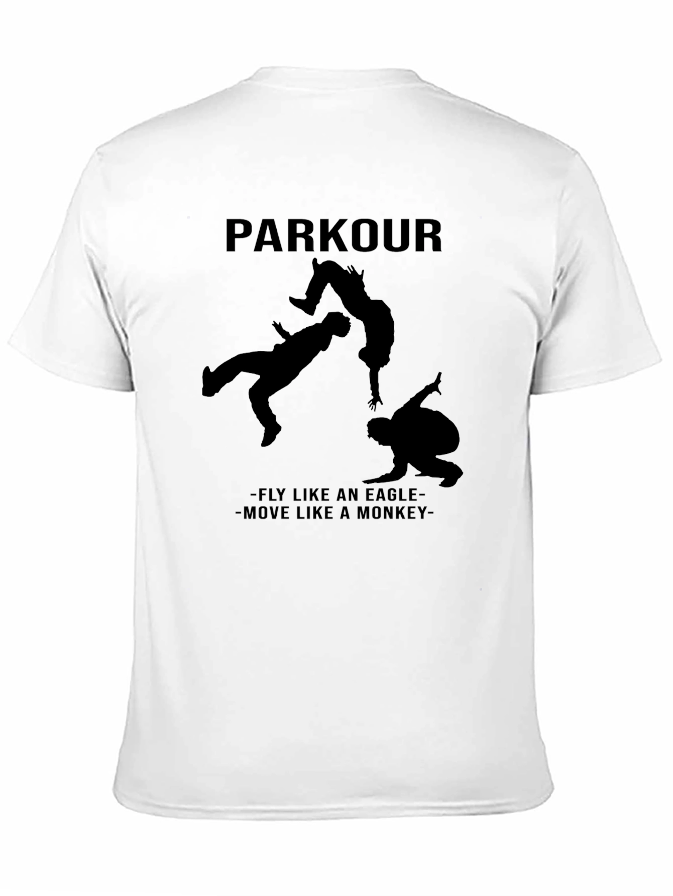 Parkour Silhouette Graphic Black T-Shirt