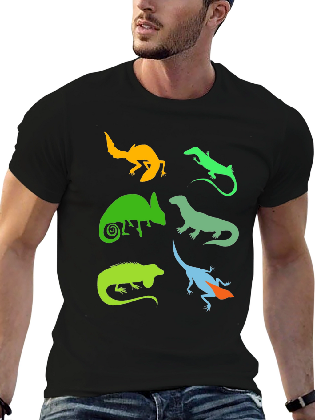 Lizard Silhouette Graphic T-Shirt - Reptile Lover Tee