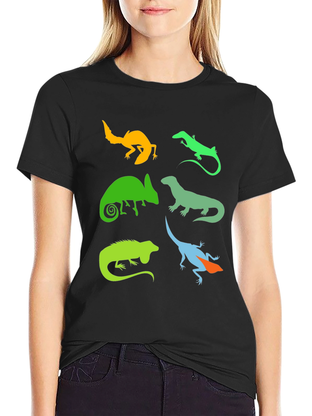 Lizard Silhouette Graphic T-Shirt - Reptile Lover Tee