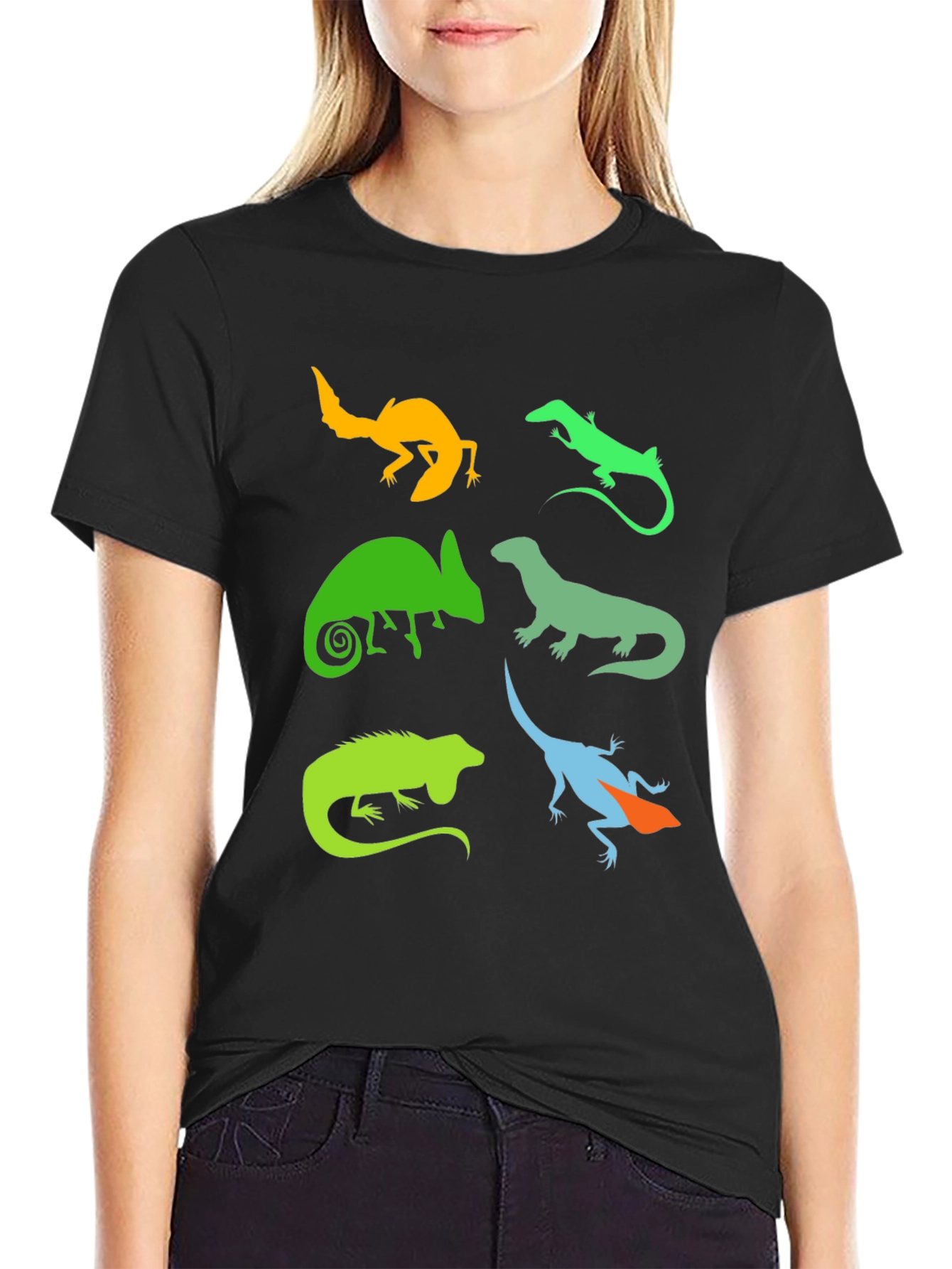 Lizard Silhouette Graphic T-Shirt - Reptile Lover Tee