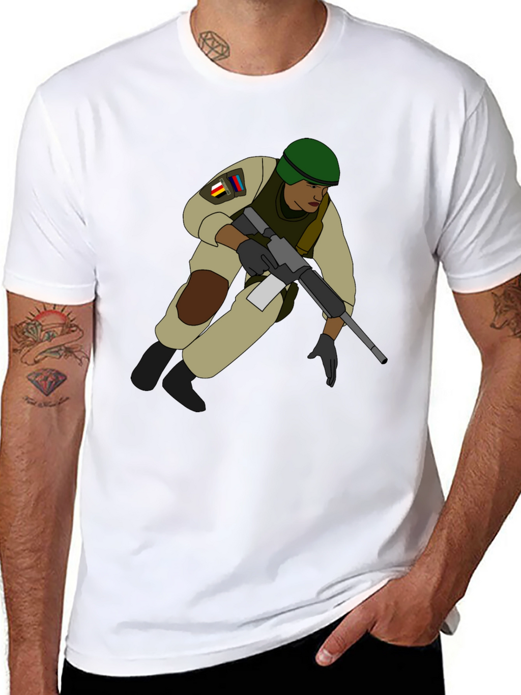 Soldier Graphic T-Shirt - Black
