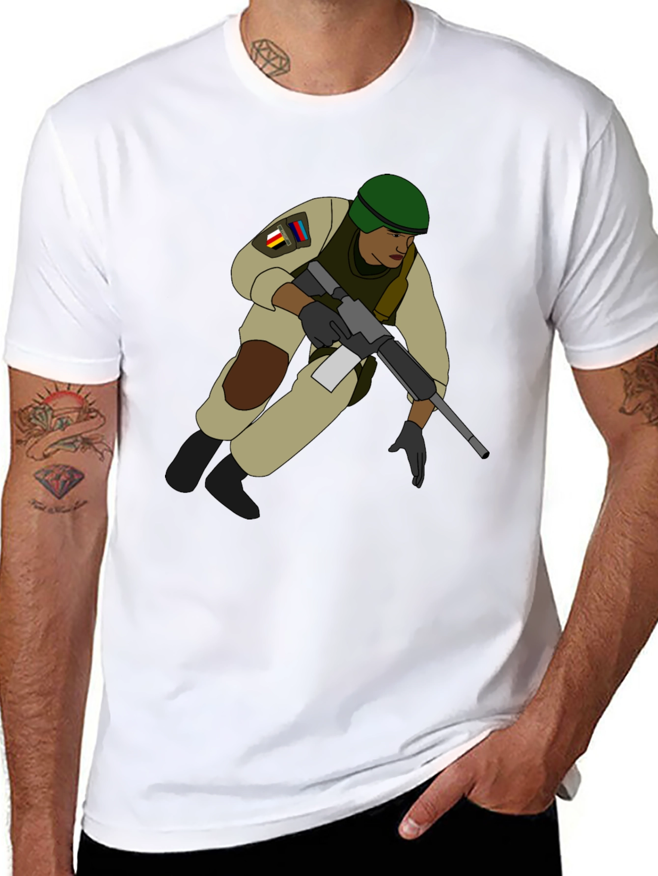 Soldier Graphic T-Shirt - Black