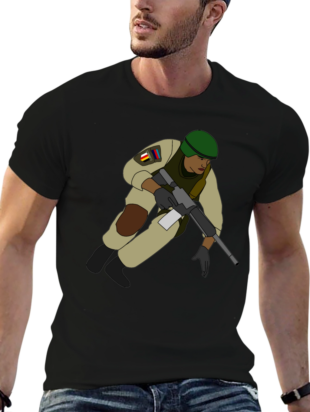 Soldier Graphic T-Shirt - Black
