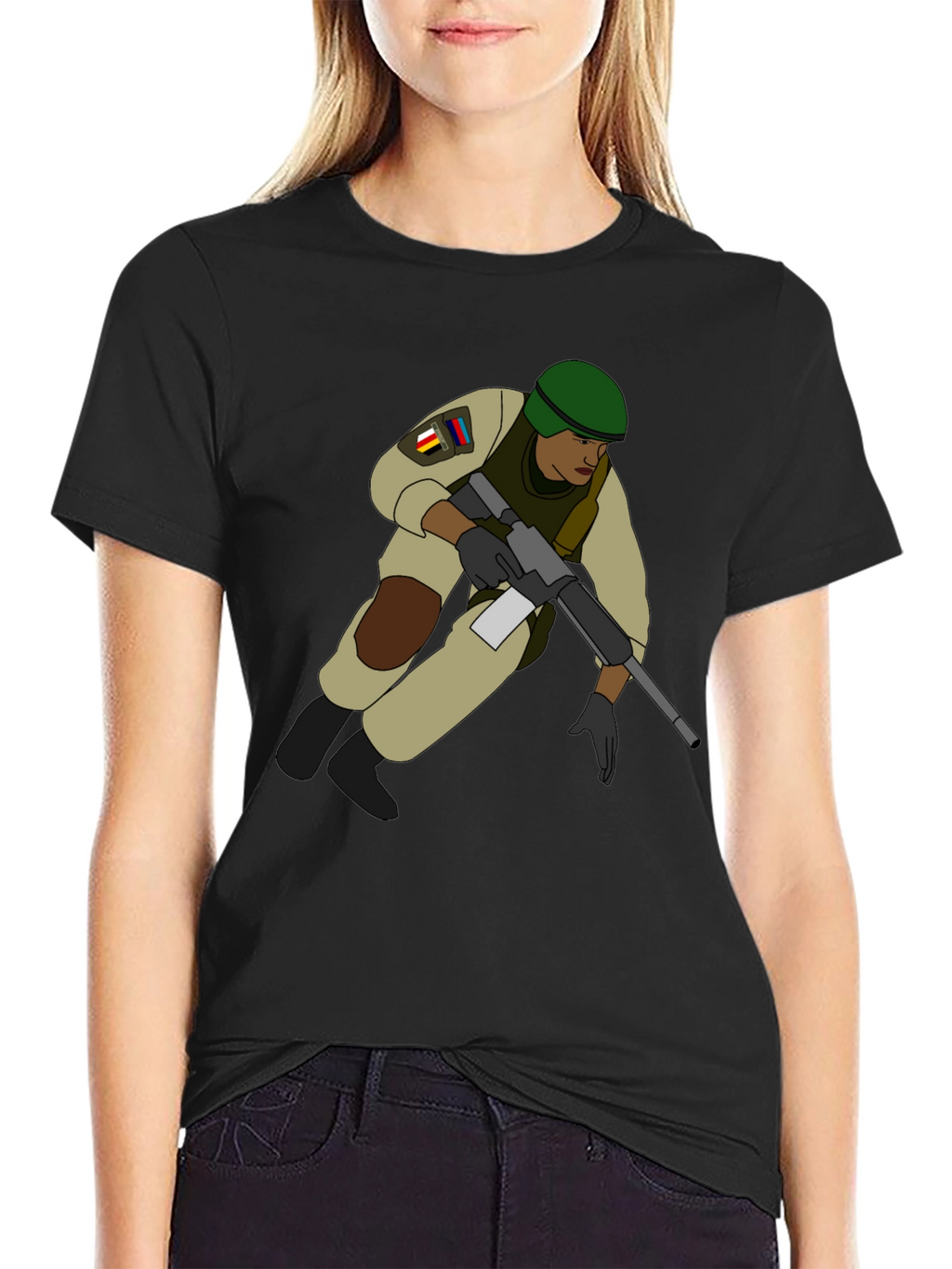 Soldier Graphic T-Shirt - Black