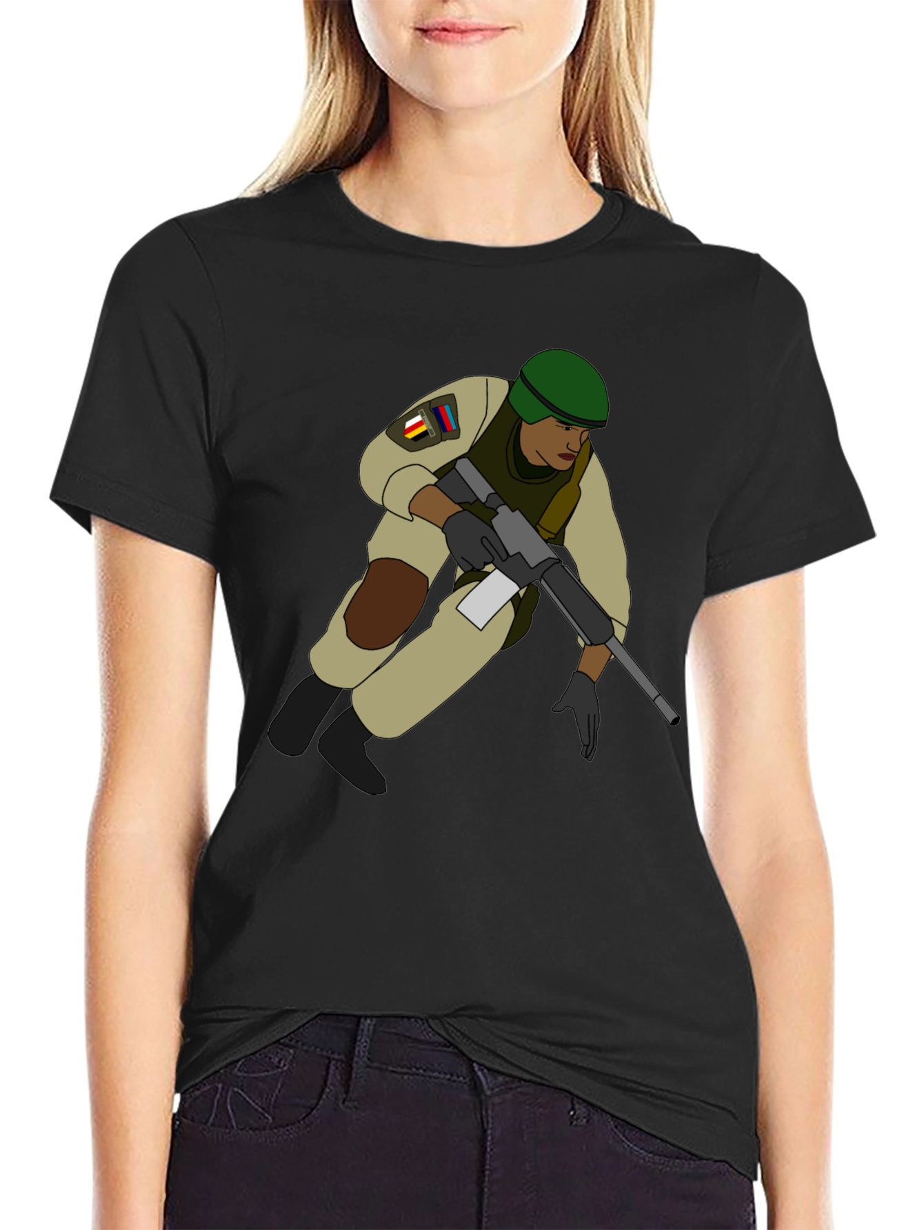 Soldier Graphic T-Shirt - Black