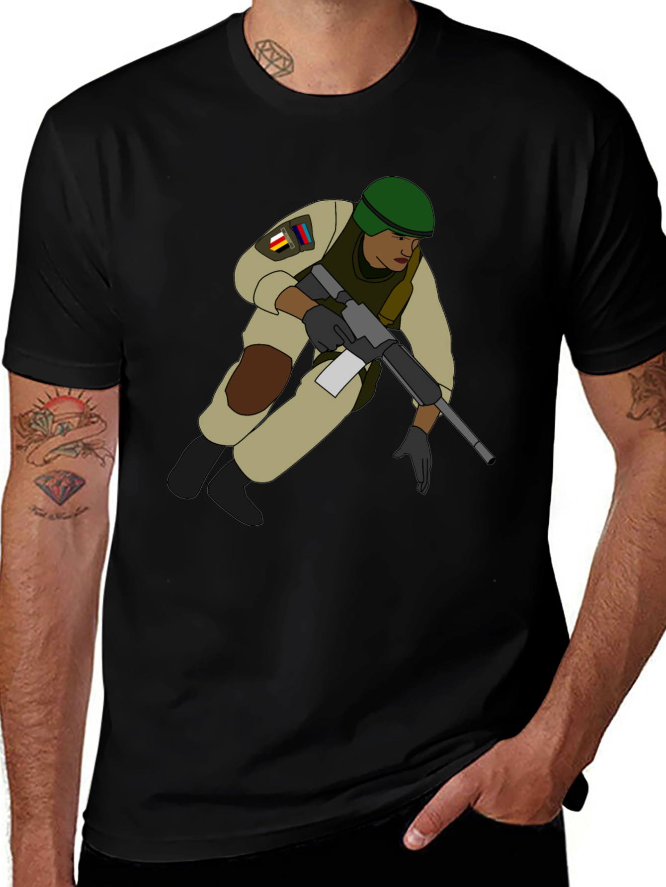 Soldier Graphic T-Shirt - Black