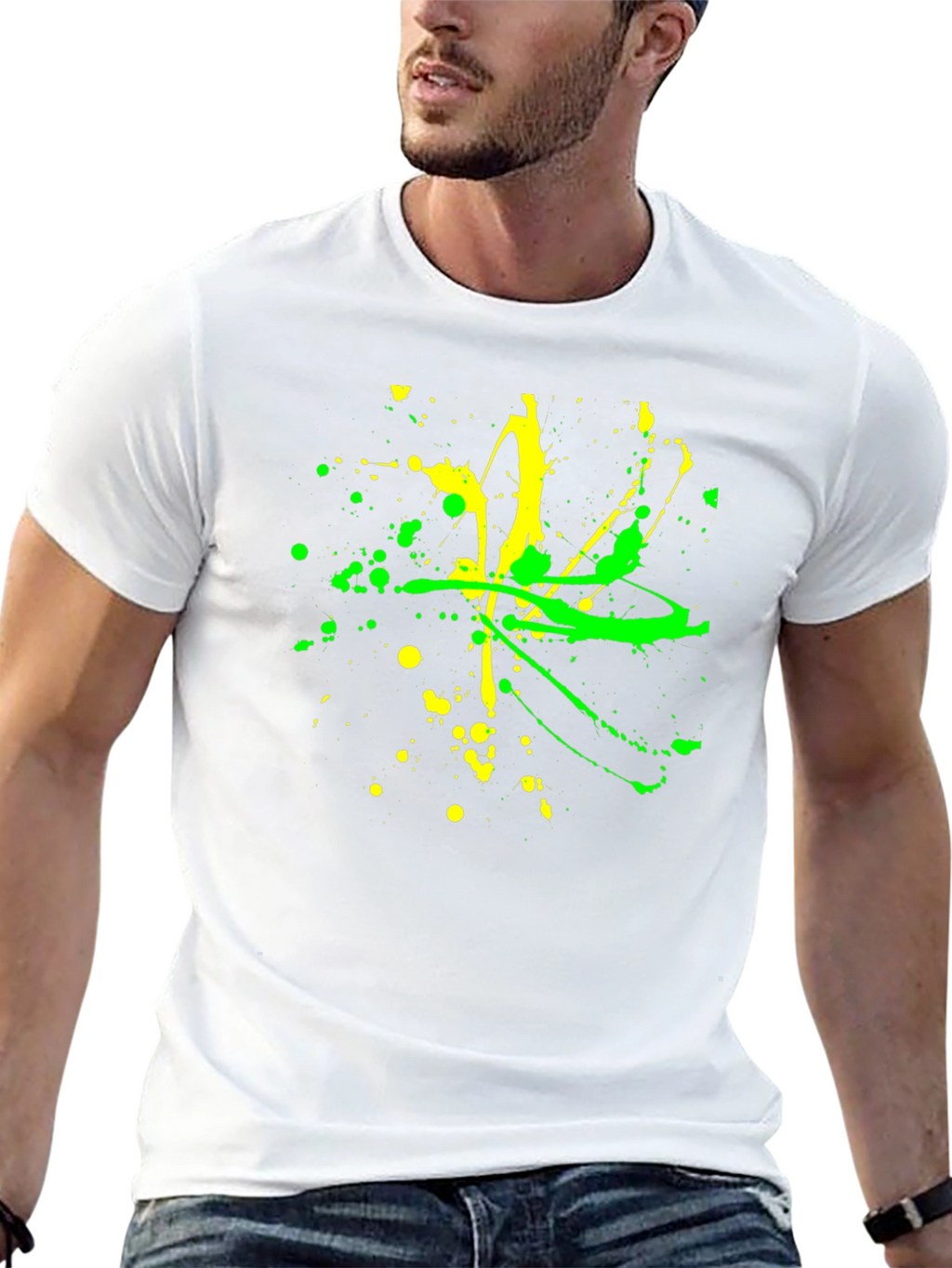 Abstract Splatter Graphic Black T-Shirt