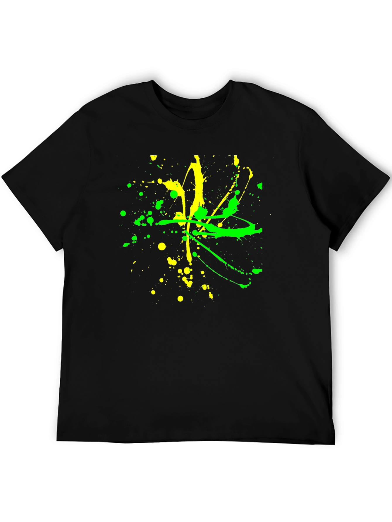 Abstract Splatter Graphic Black T-Shirt