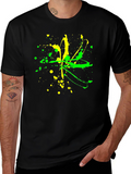 Abstract Splatter Graphic Black T-Shirt
