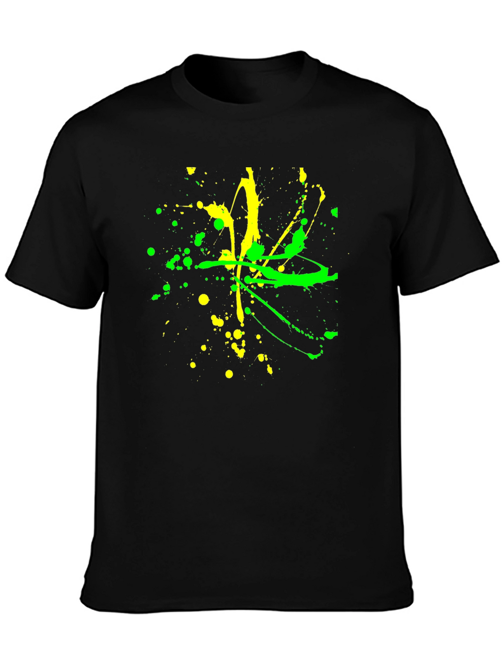 Abstract Splatter Graphic Black T-Shirt