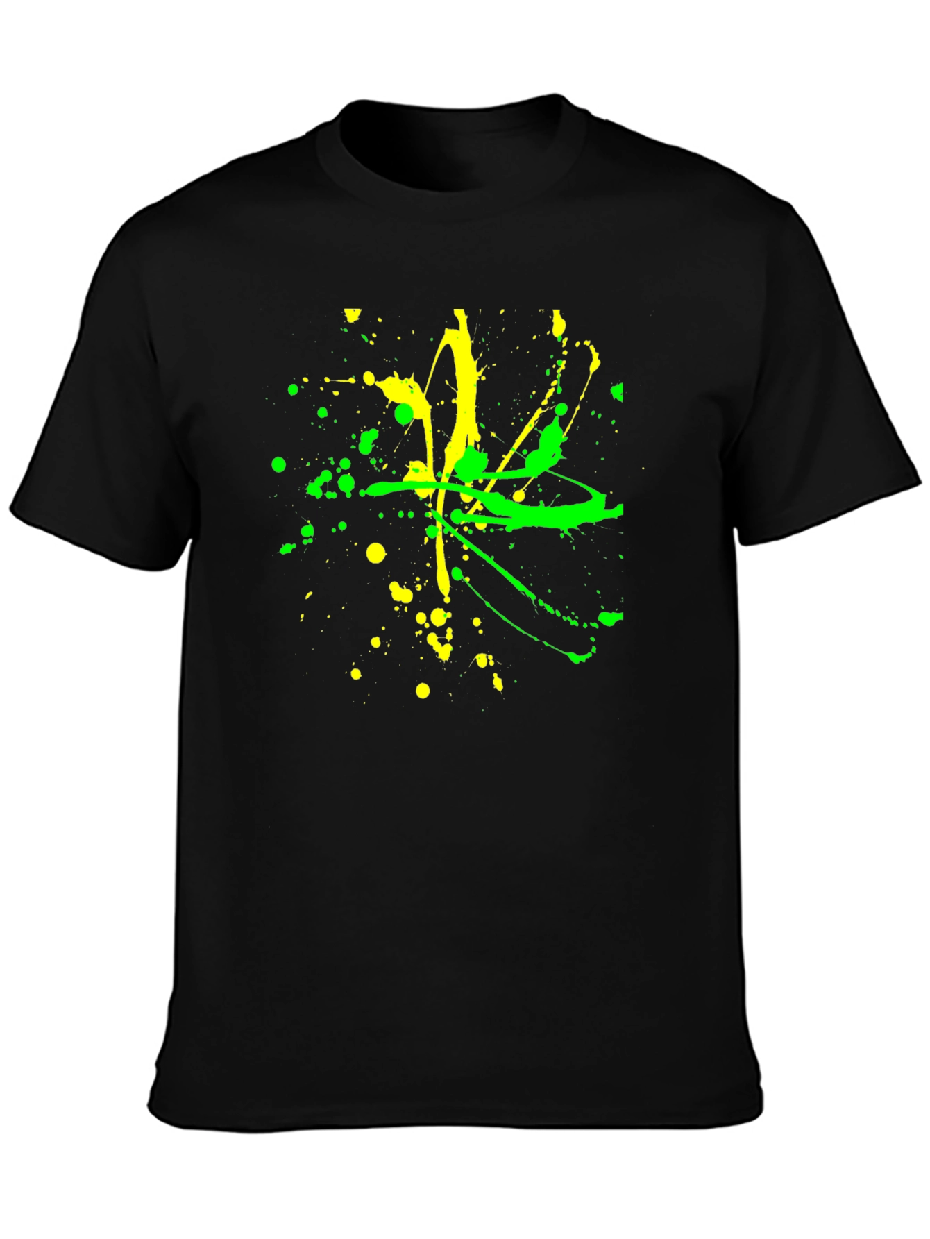 Abstract Splatter Graphic Black T-Shirt