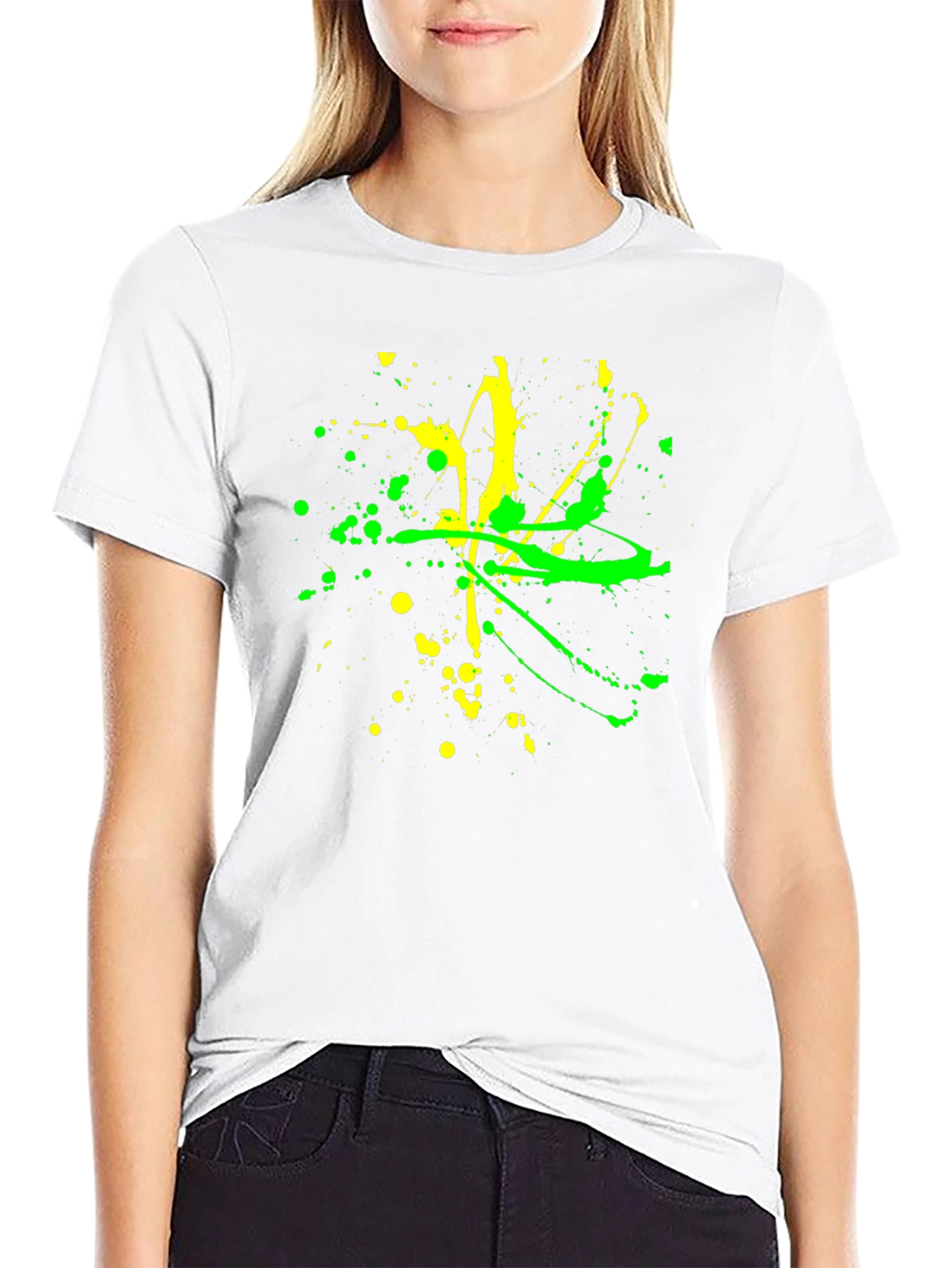 Abstract Splatter Graphic Black T-Shirt