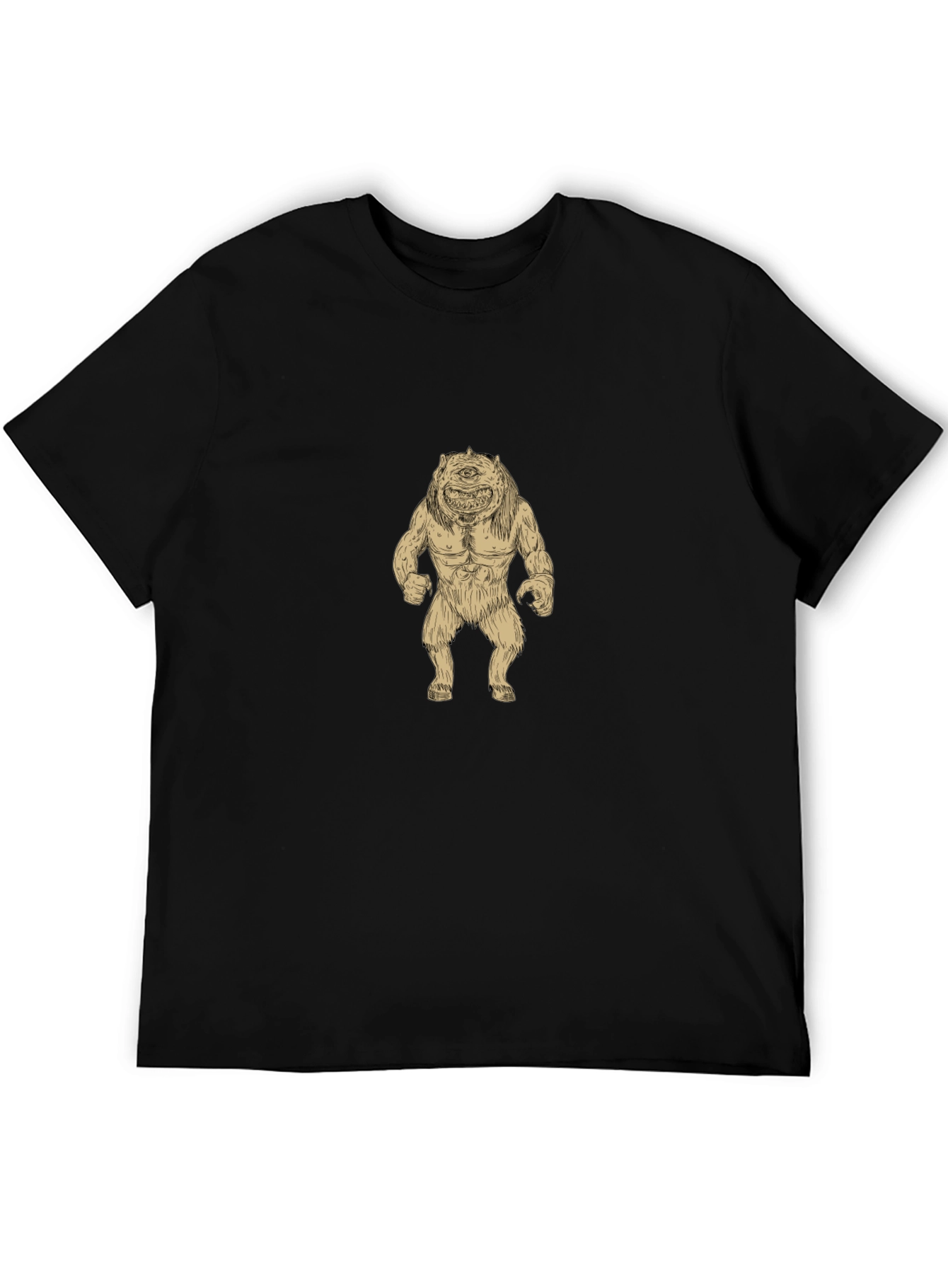 Monster Graphic Print Black Tee