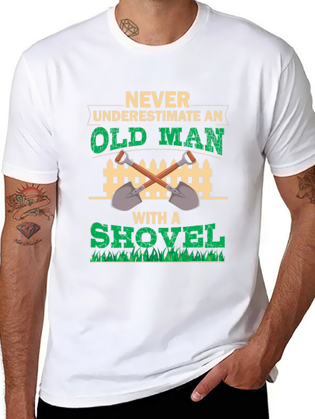 Old Man with Shovel Graphic Tee
