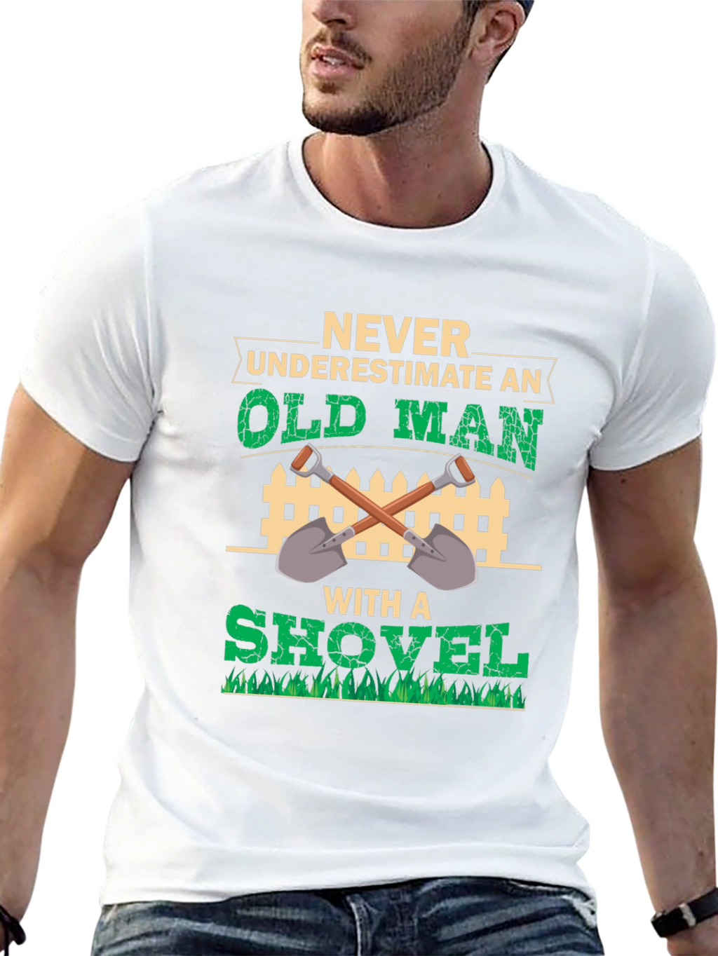 Old Man with Shovel Graphic Tee