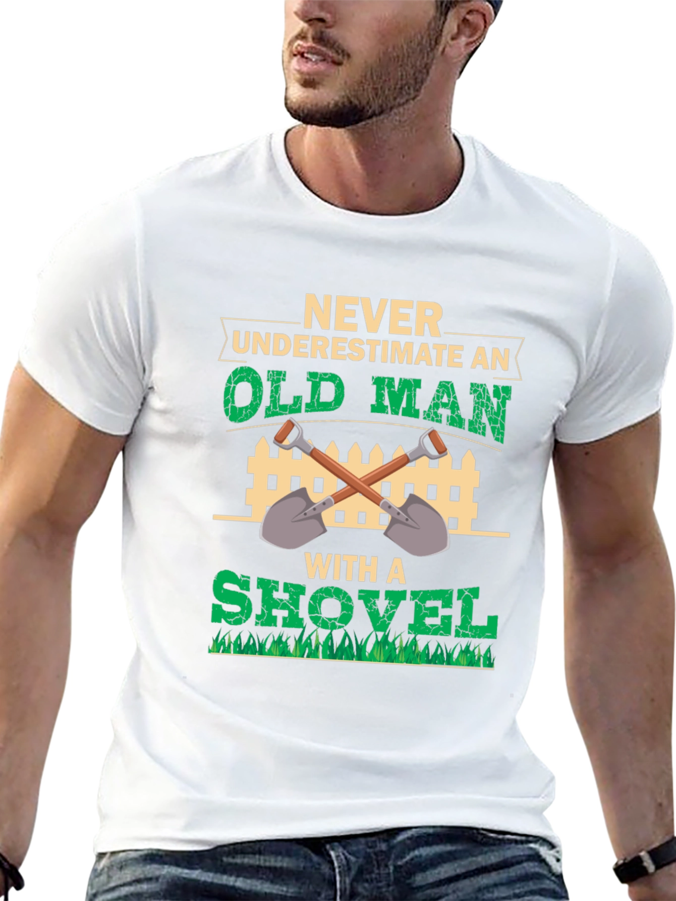 Old Man with Shovel Graphic Tee