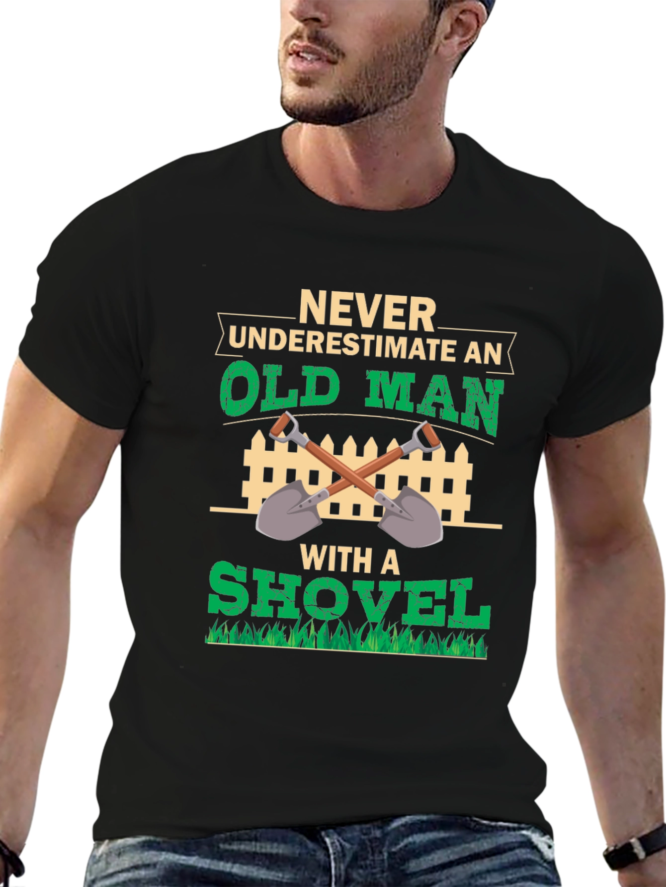 Old Man with Shovel Graphic Tee