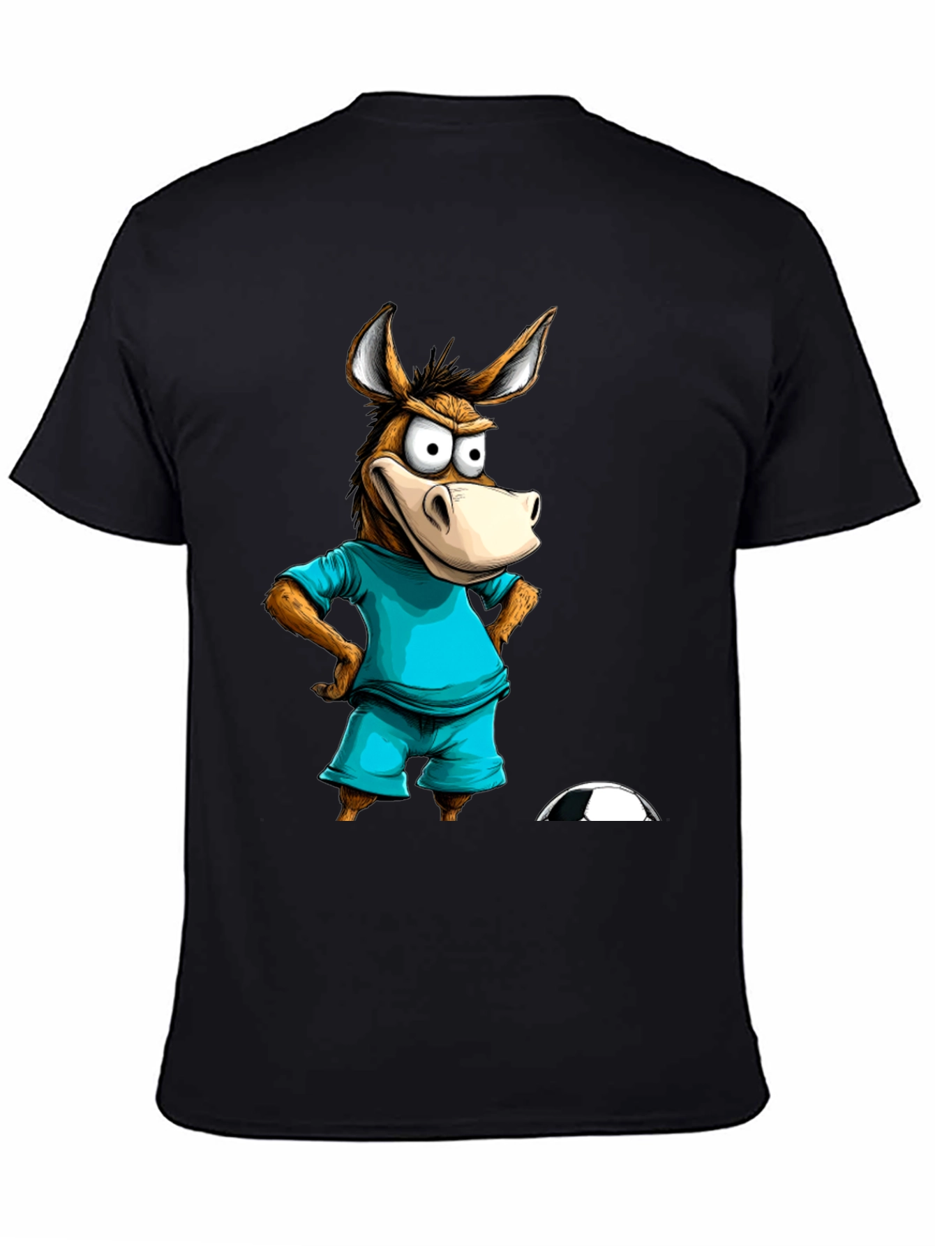 Funny Donkey Soccer T-Shirt - Cartoon Animal Tee