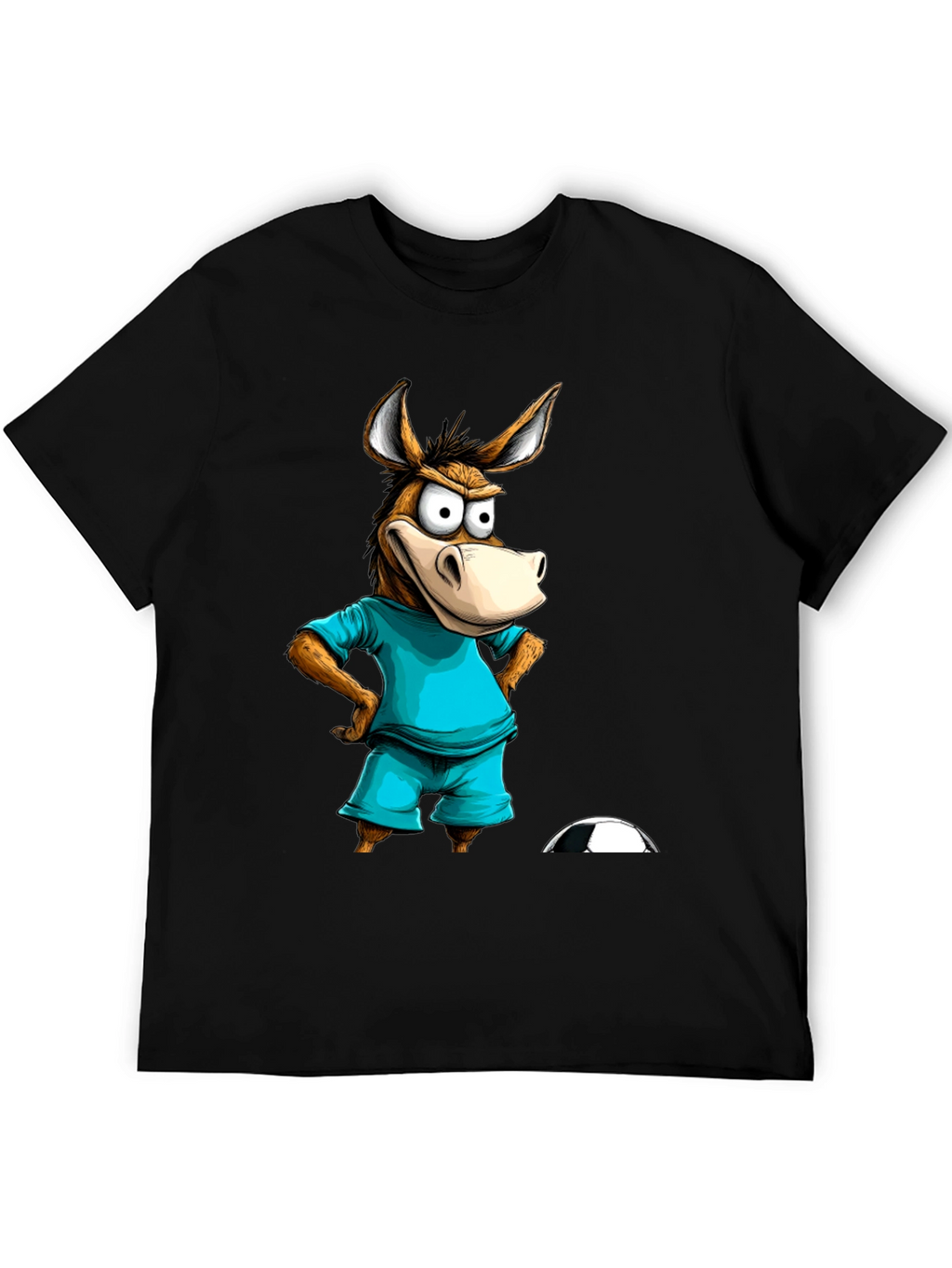 Funny Donkey Soccer T-Shirt - Cartoon Animal Tee