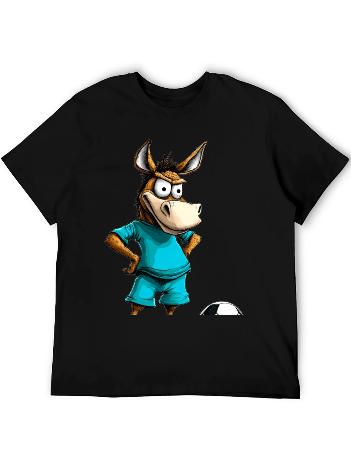 Funny Donkey Soccer T-Shirt - Cartoon Animal Tee