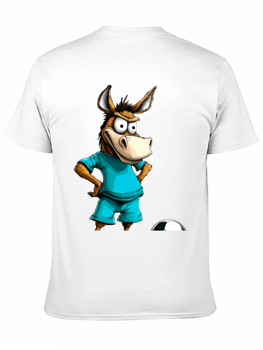 Funny Donkey Soccer T-Shirt - Cartoon Animal Tee