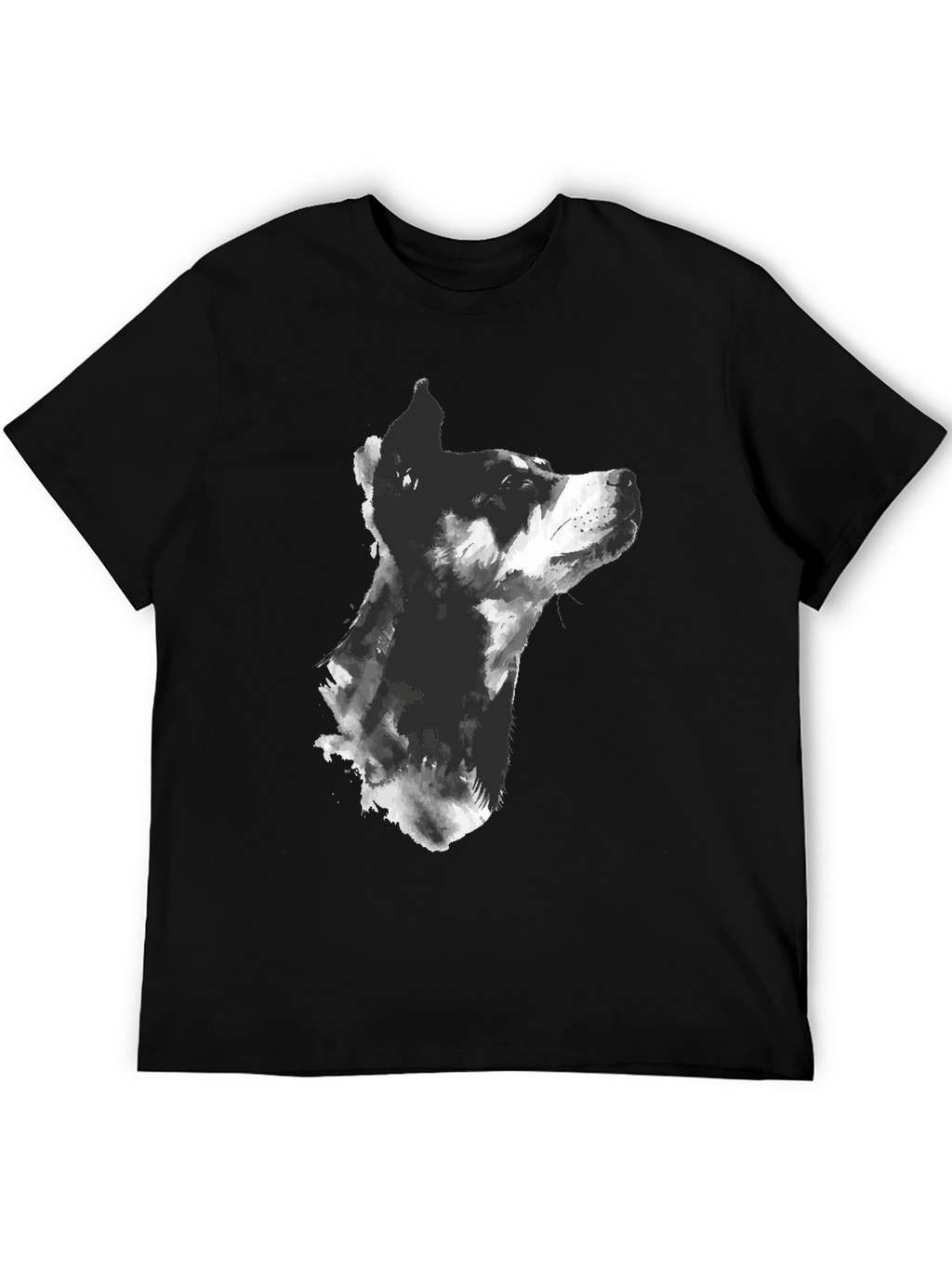 Dog Sketch Graphic T-Shirt - Mens Black Tee