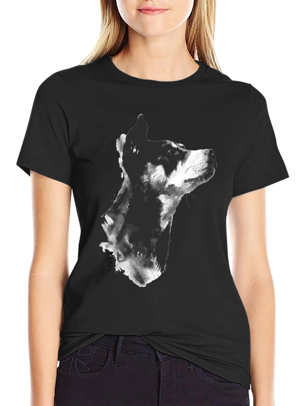 Dog Sketch Graphic T-Shirt - Mens Black Tee