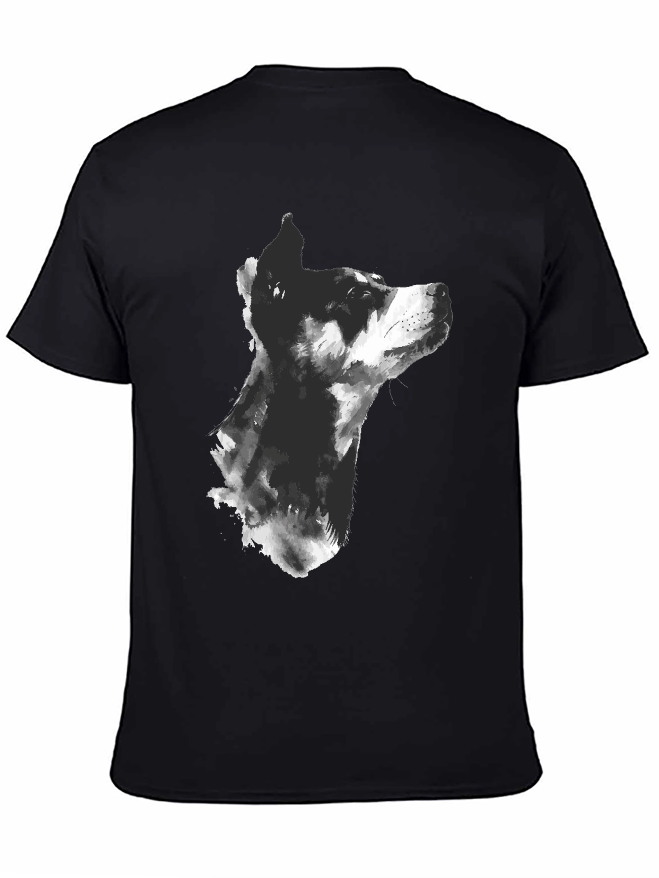 Dog Sketch Graphic T-Shirt - Mens Black Tee
