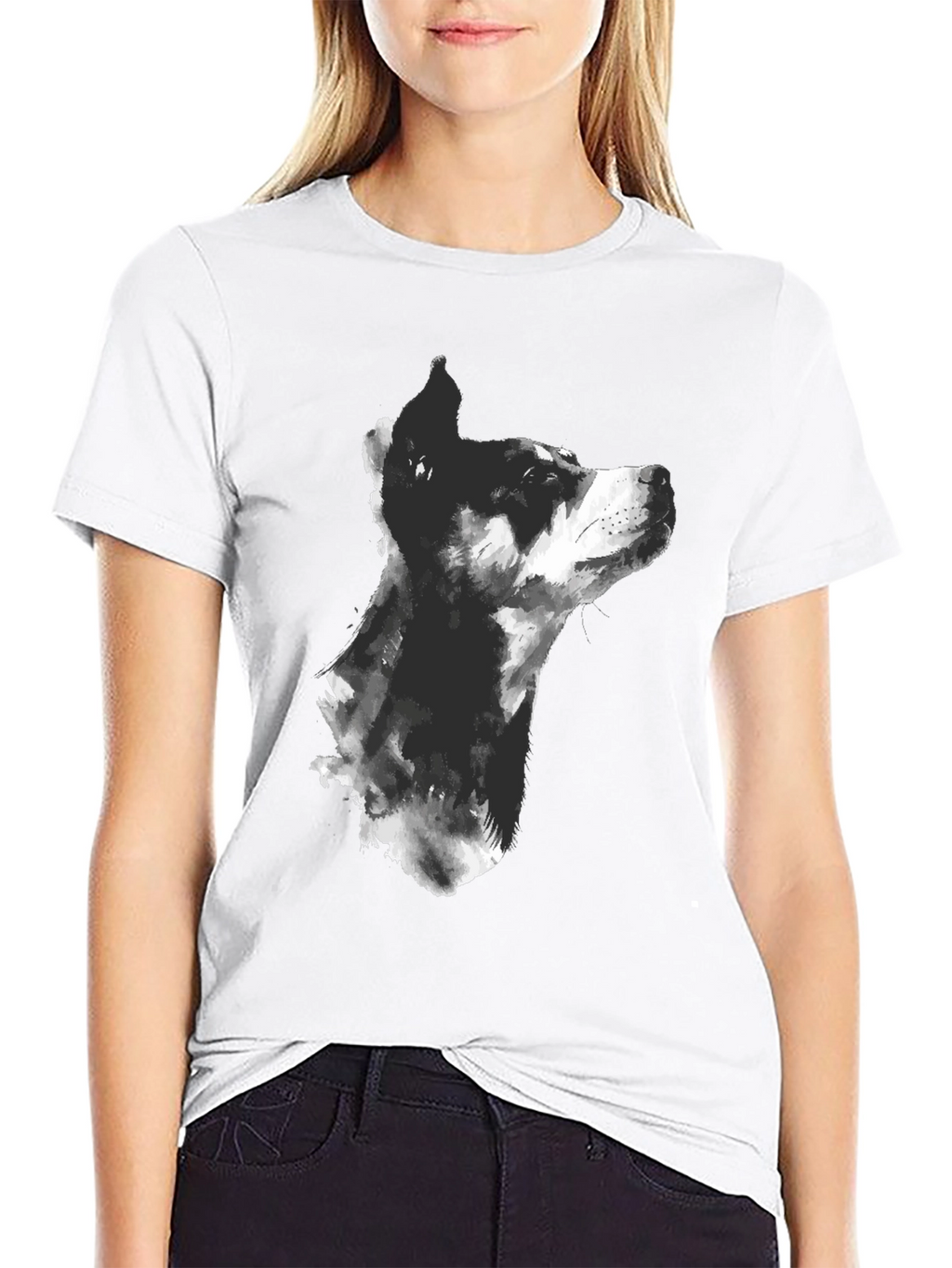 Dog Sketch Graphic T-Shirt - Mens Black Tee