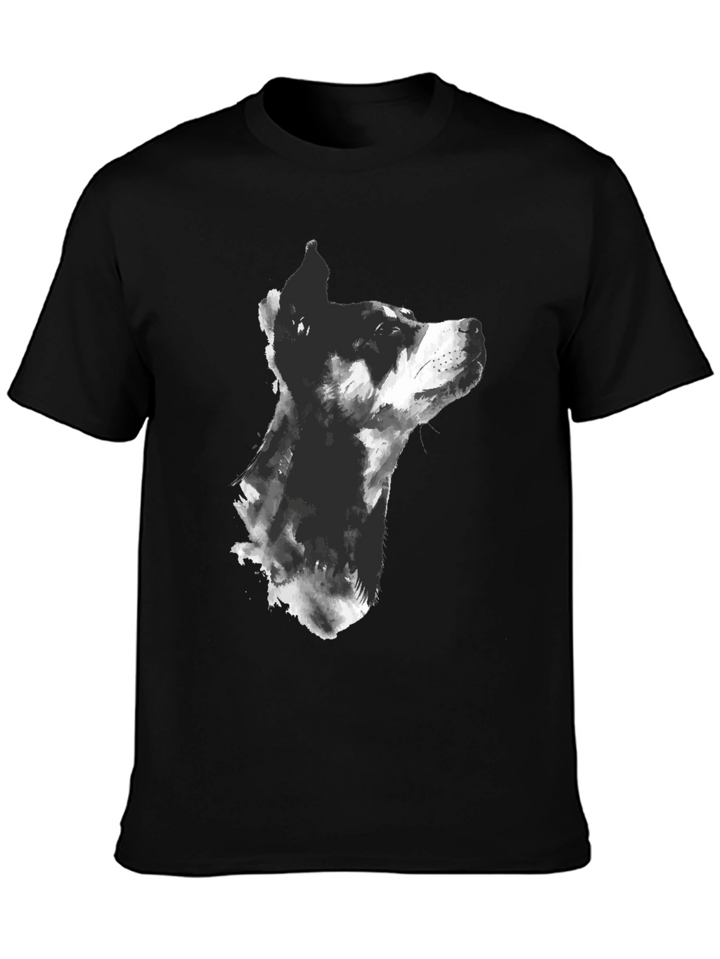Dog Sketch Graphic T-Shirt - Mens Black Tee