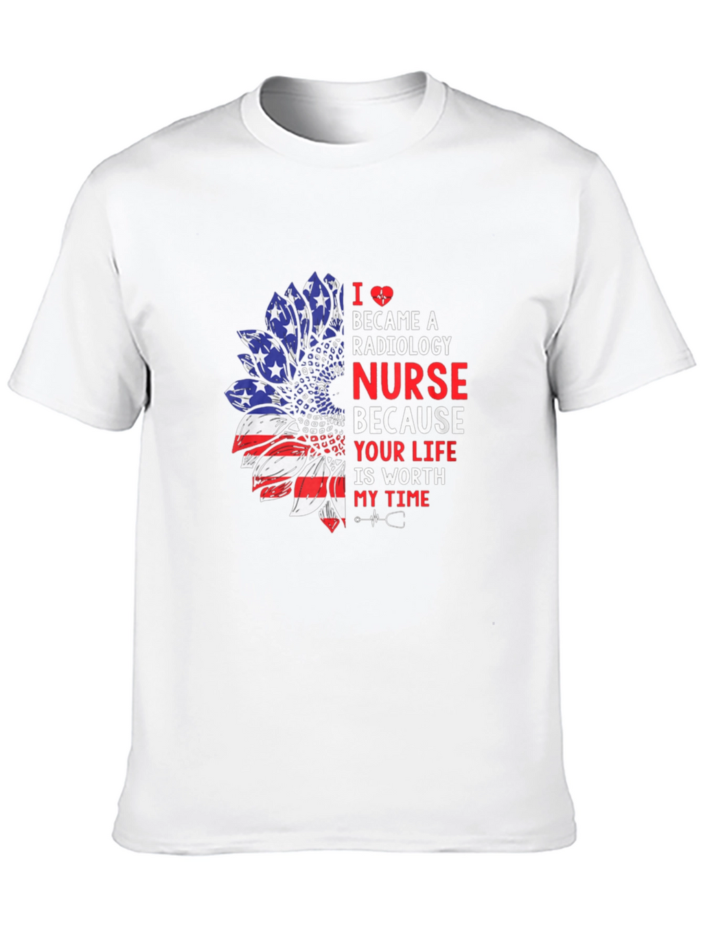 Radiology Nurse Patriotic Sunflower Graphic Tee