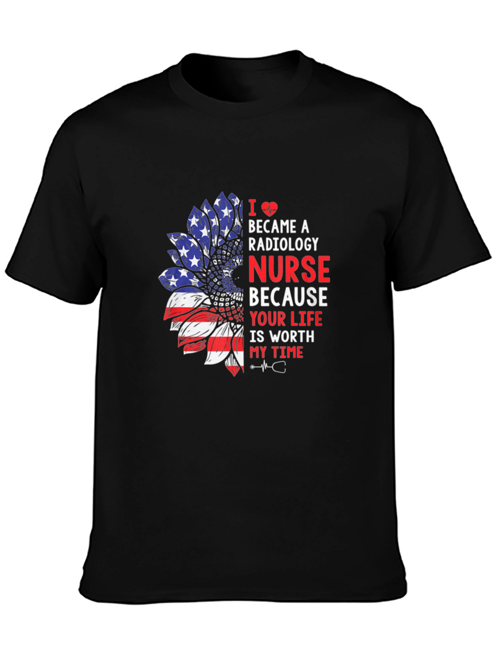 Radiology Nurse Patriotic Sunflower Graphic Tee