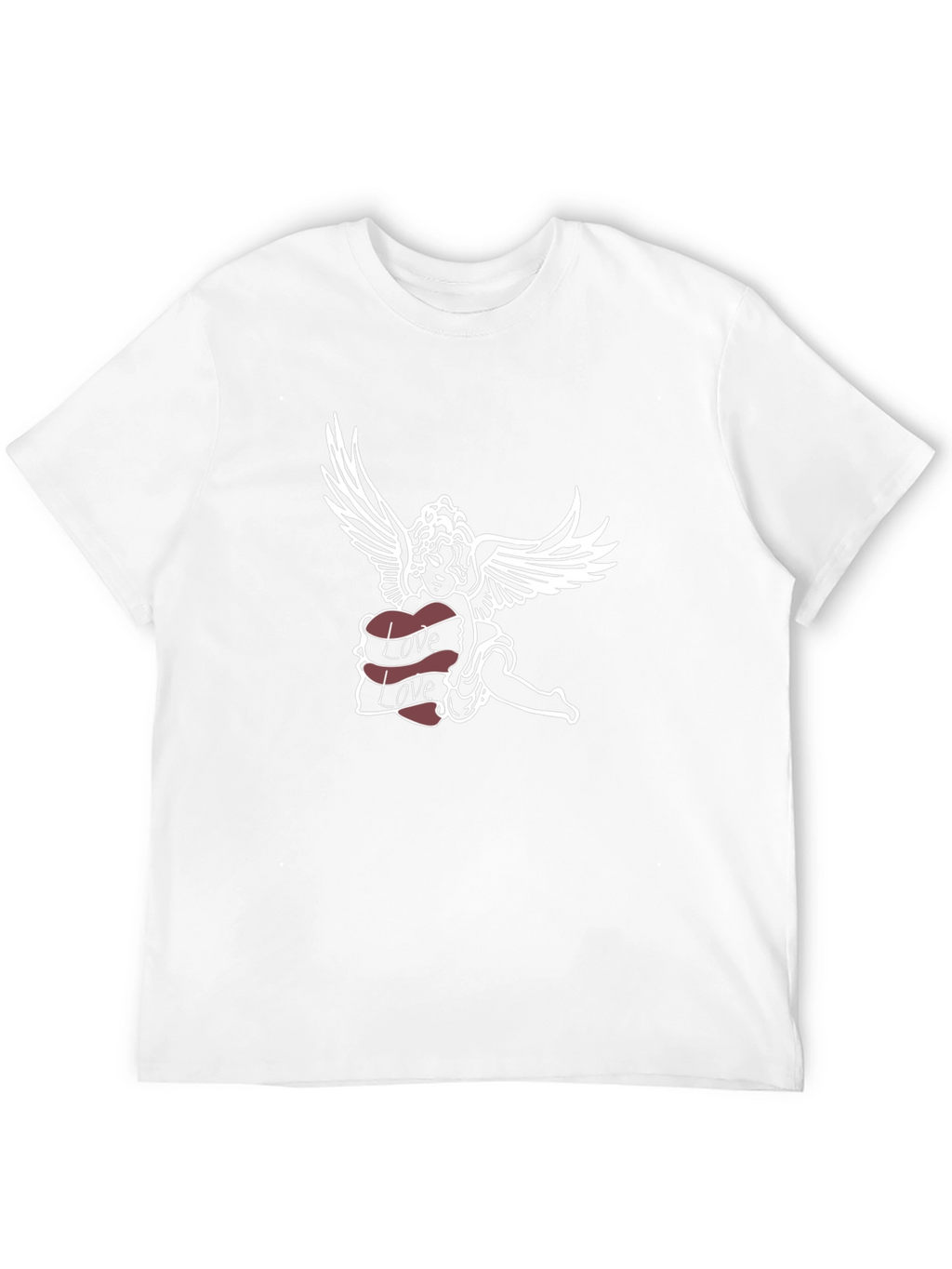Angel Love Graphic Tee - Soft Black Cotton T-Shirt