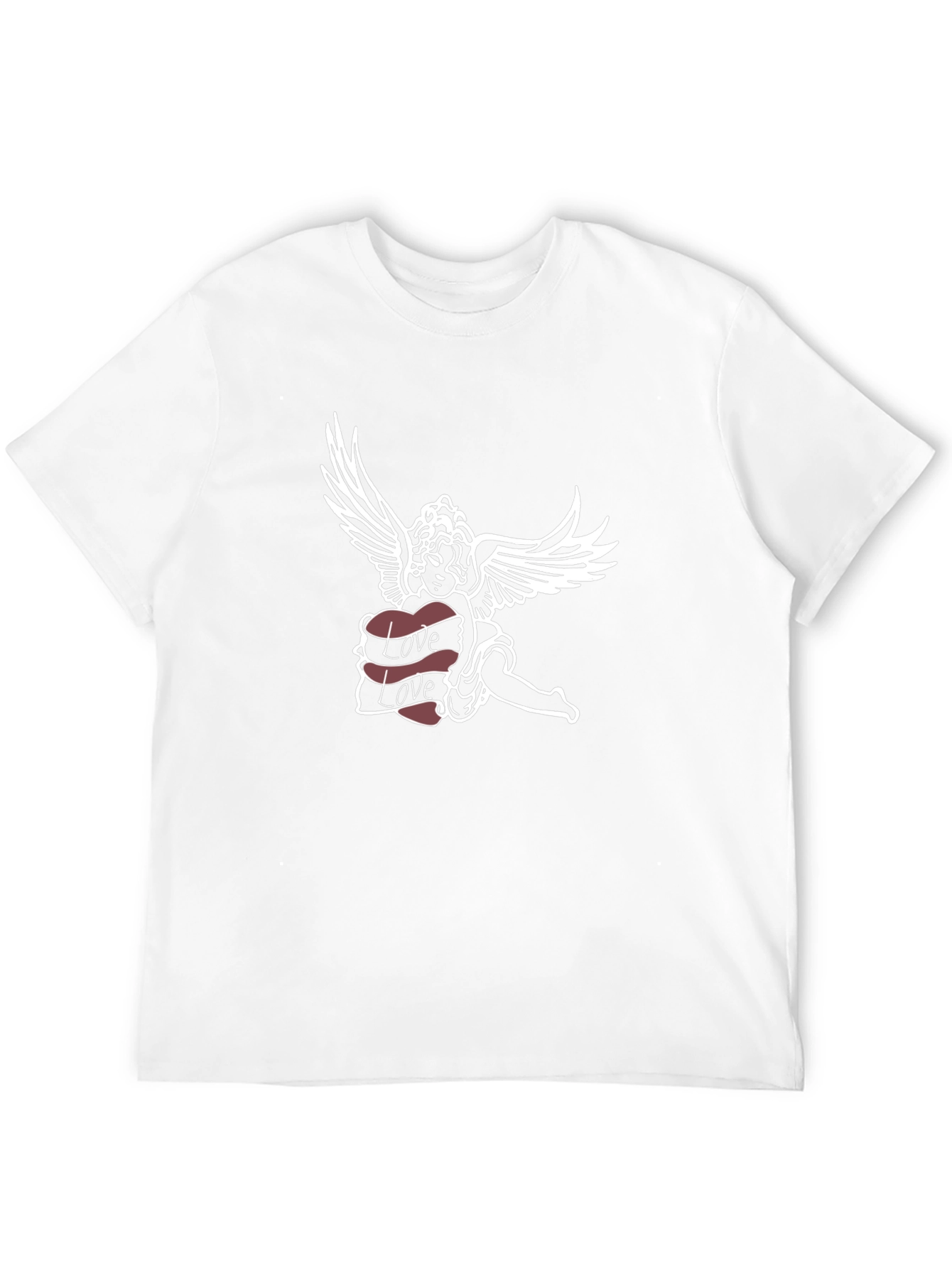 Angel Love Graphic Tee - Soft Black Cotton T-Shirt