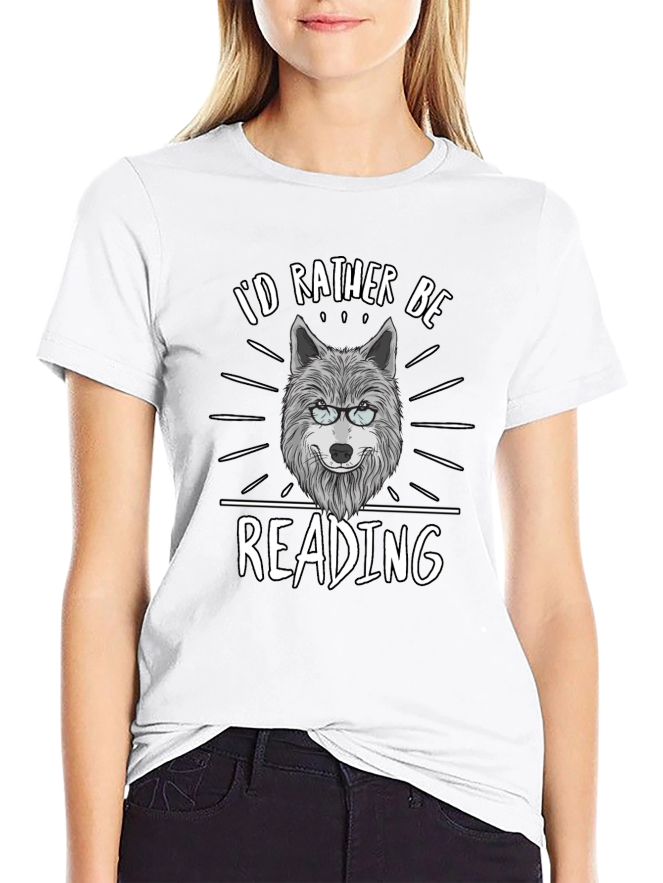 Id Rather Be Reading Wolf T-Shirt