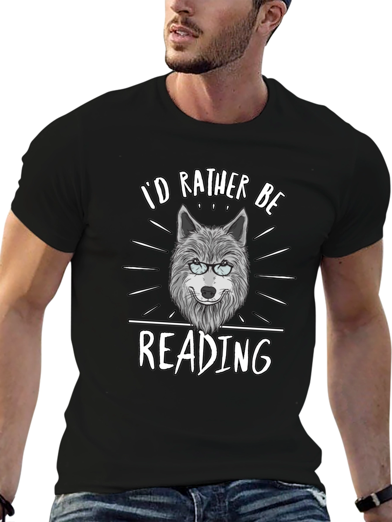 Id Rather Be Reading Wolf T-Shirt