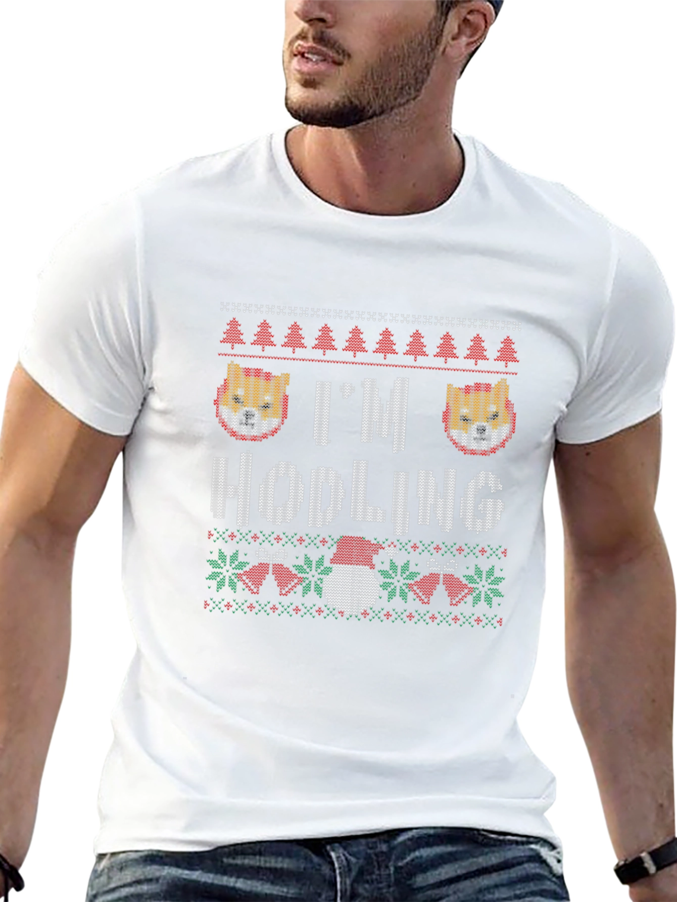 Im Hodling Shiba Holiday Crew Neck T-Shirt